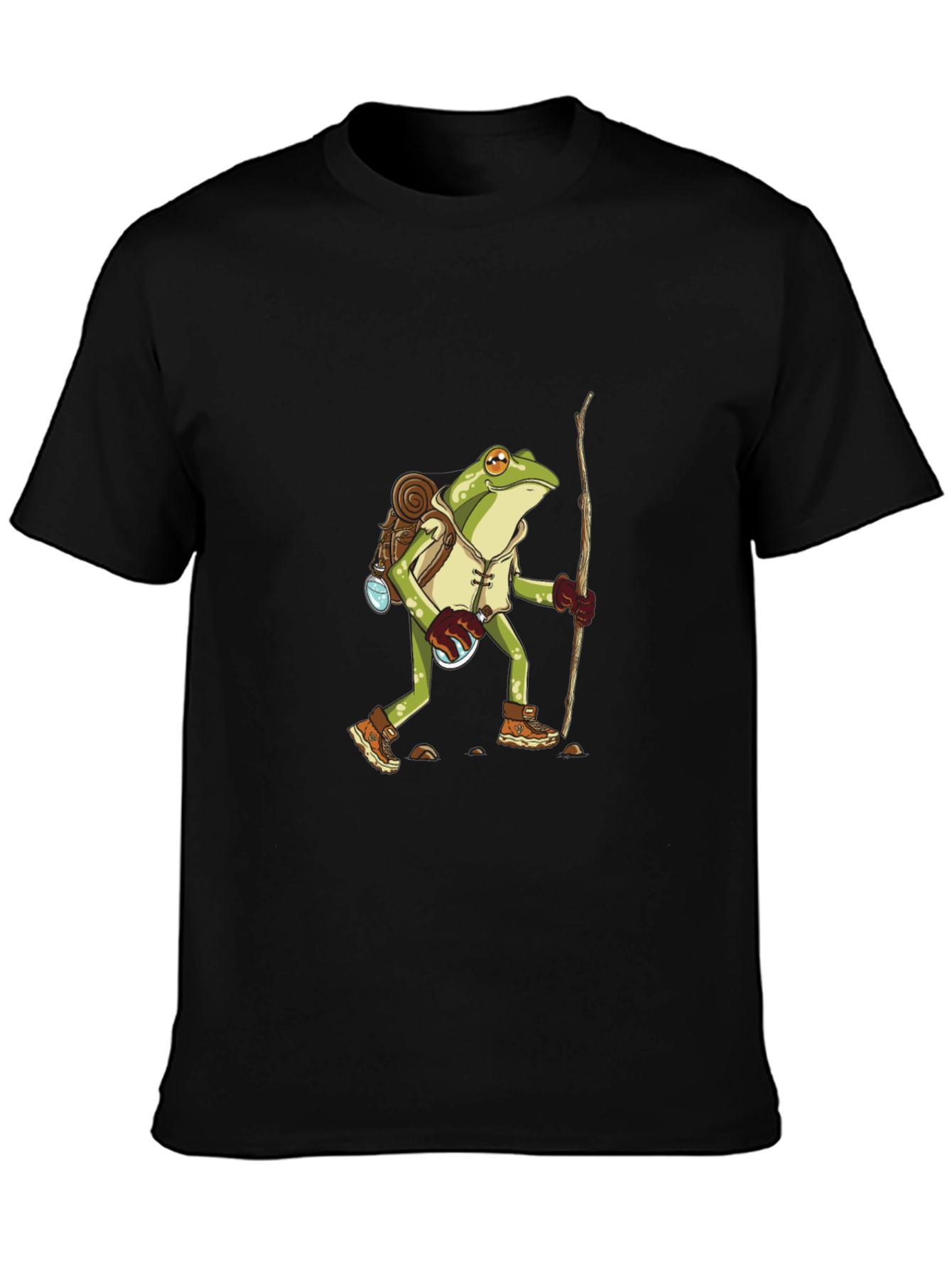 Hiking Frog T-Shirt - Adventurous Amphibian Design