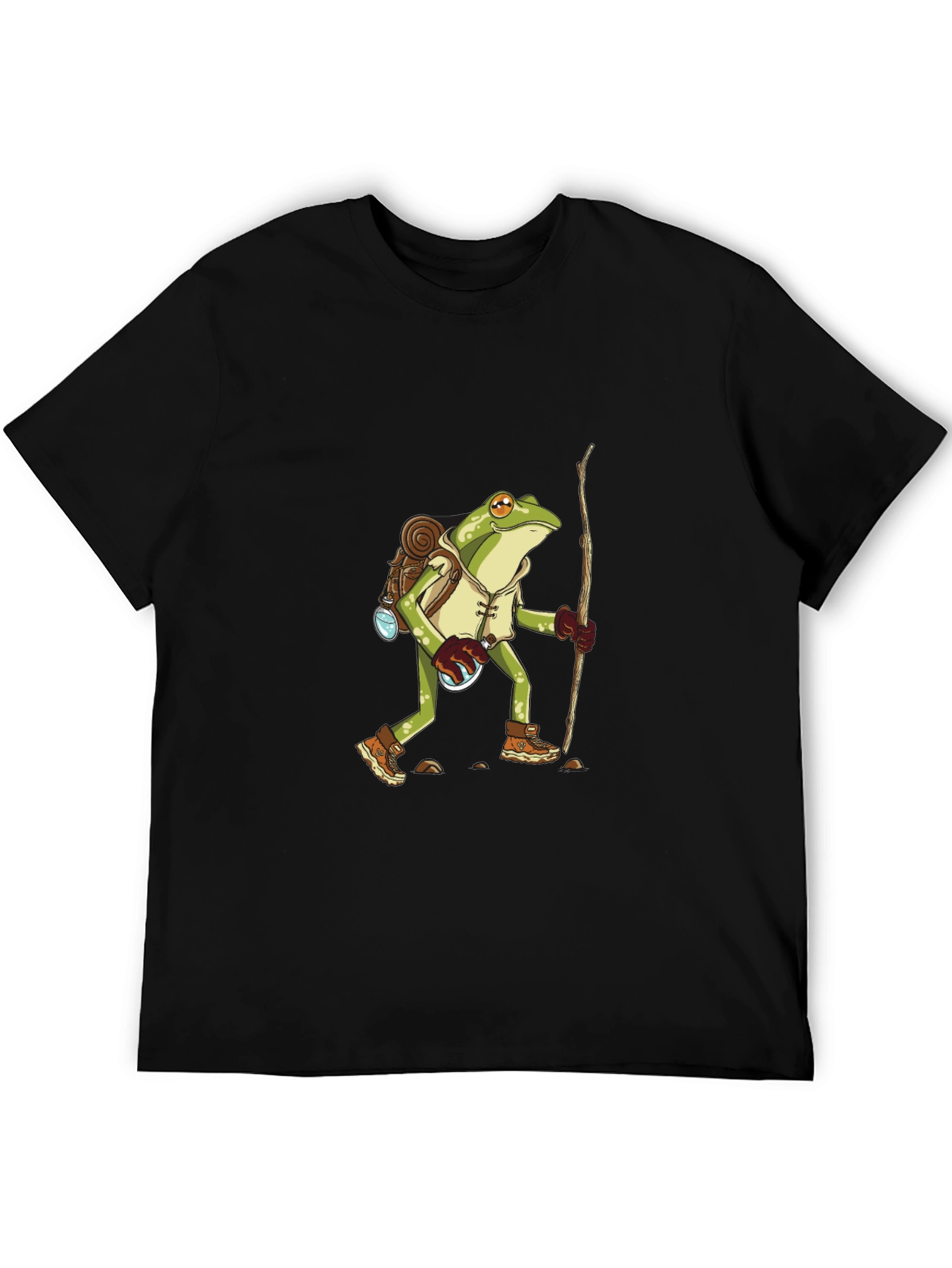 Hiking Frog T-Shirt - Adventurous Amphibian Design