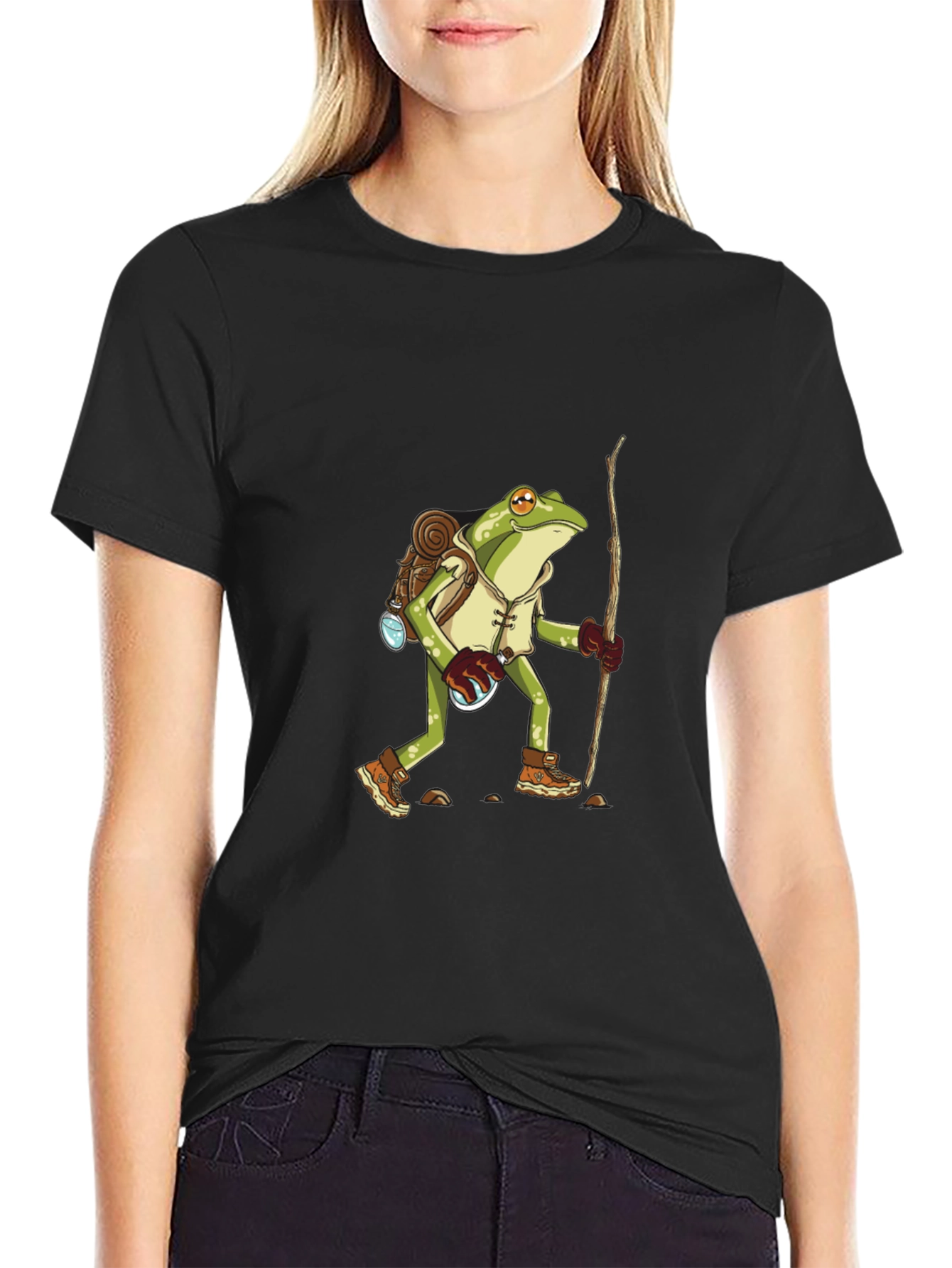 Hiking Frog T-Shirt - Adventurous Amphibian Design