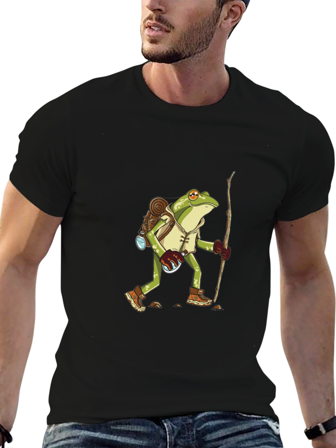 Hiking Frog T-Shirt - Adventurous Amphibian Design