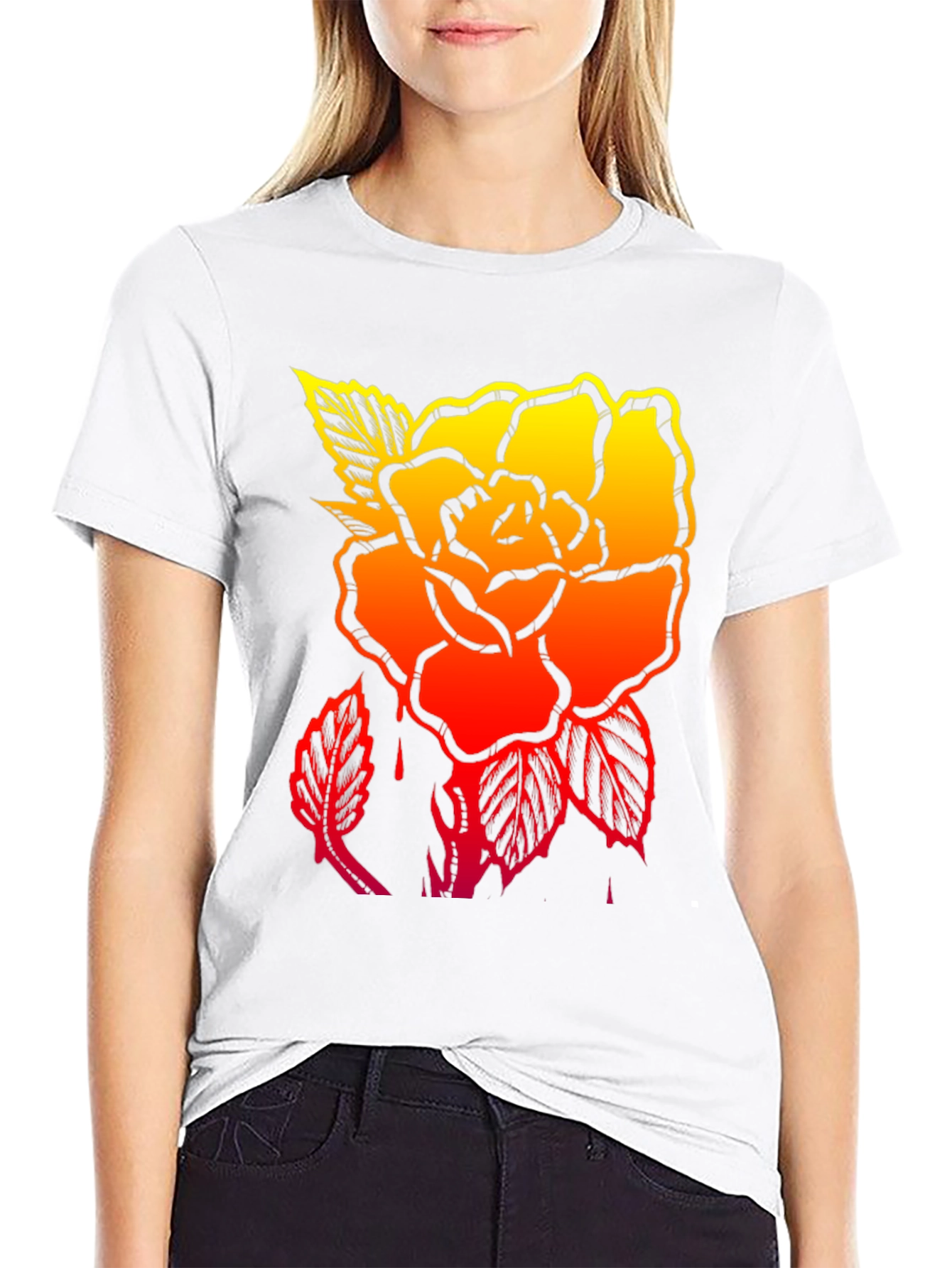 Gradient Rose Graphic T-Shirt - Stylish Mens Tee