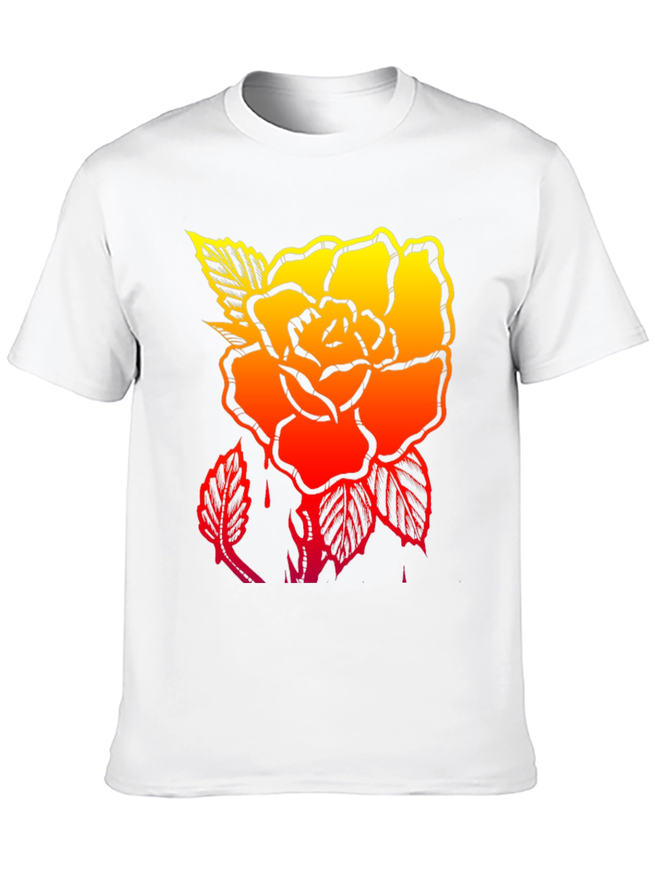 Gradient Rose Graphic T-Shirt - Stylish Mens Tee