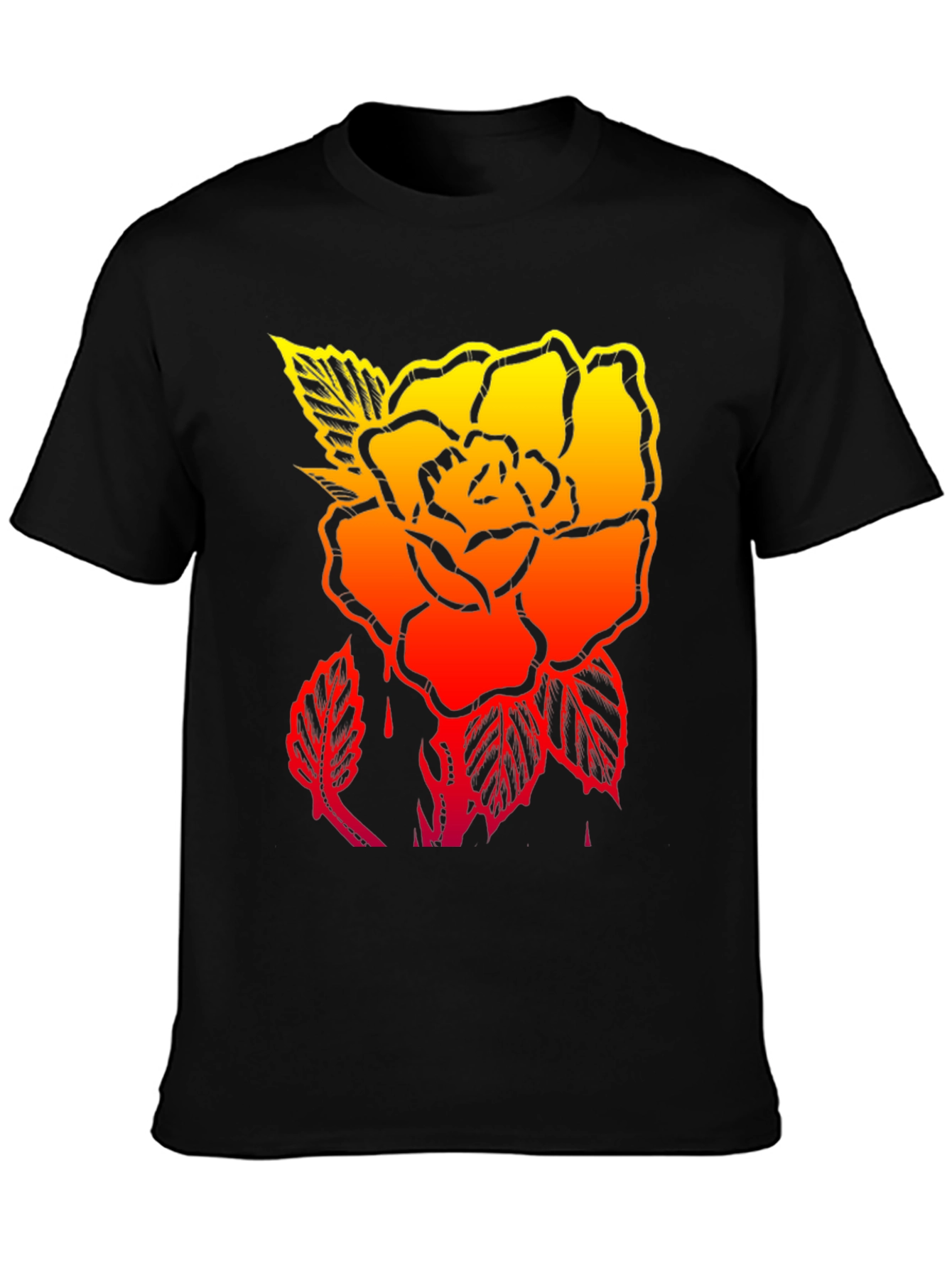 Gradient Rose Graphic T-Shirt - Stylish Mens Tee