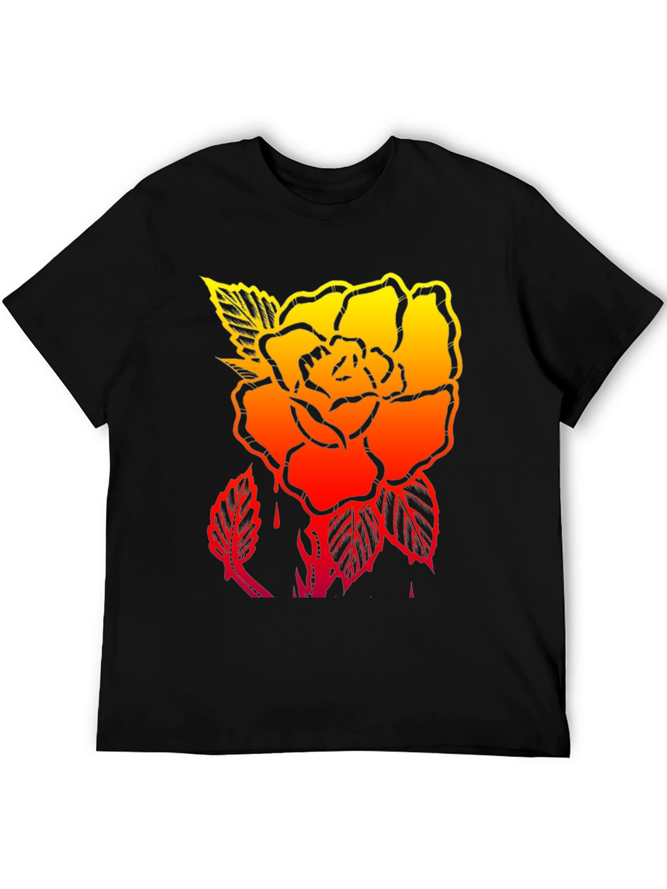 Gradient Rose Graphic T-Shirt - Stylish Mens Tee