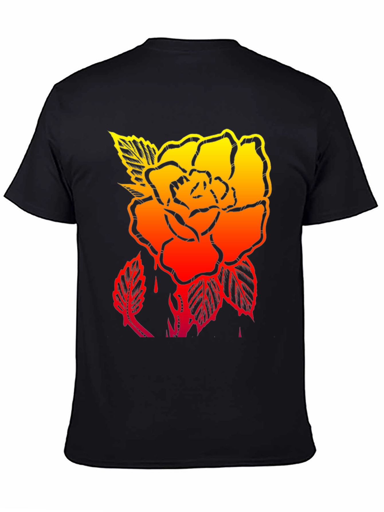 Gradient Rose Graphic T-Shirt - Stylish Mens Tee