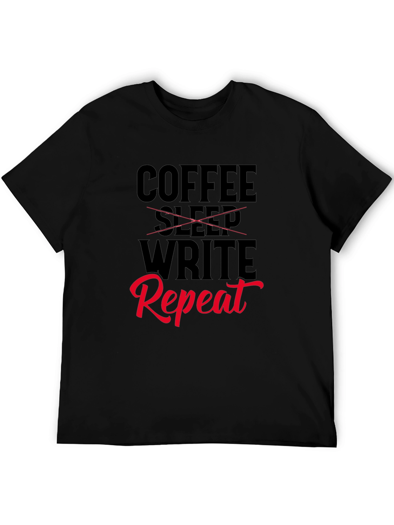 Coffee Write Repeat T-Shirt - Writers Tee