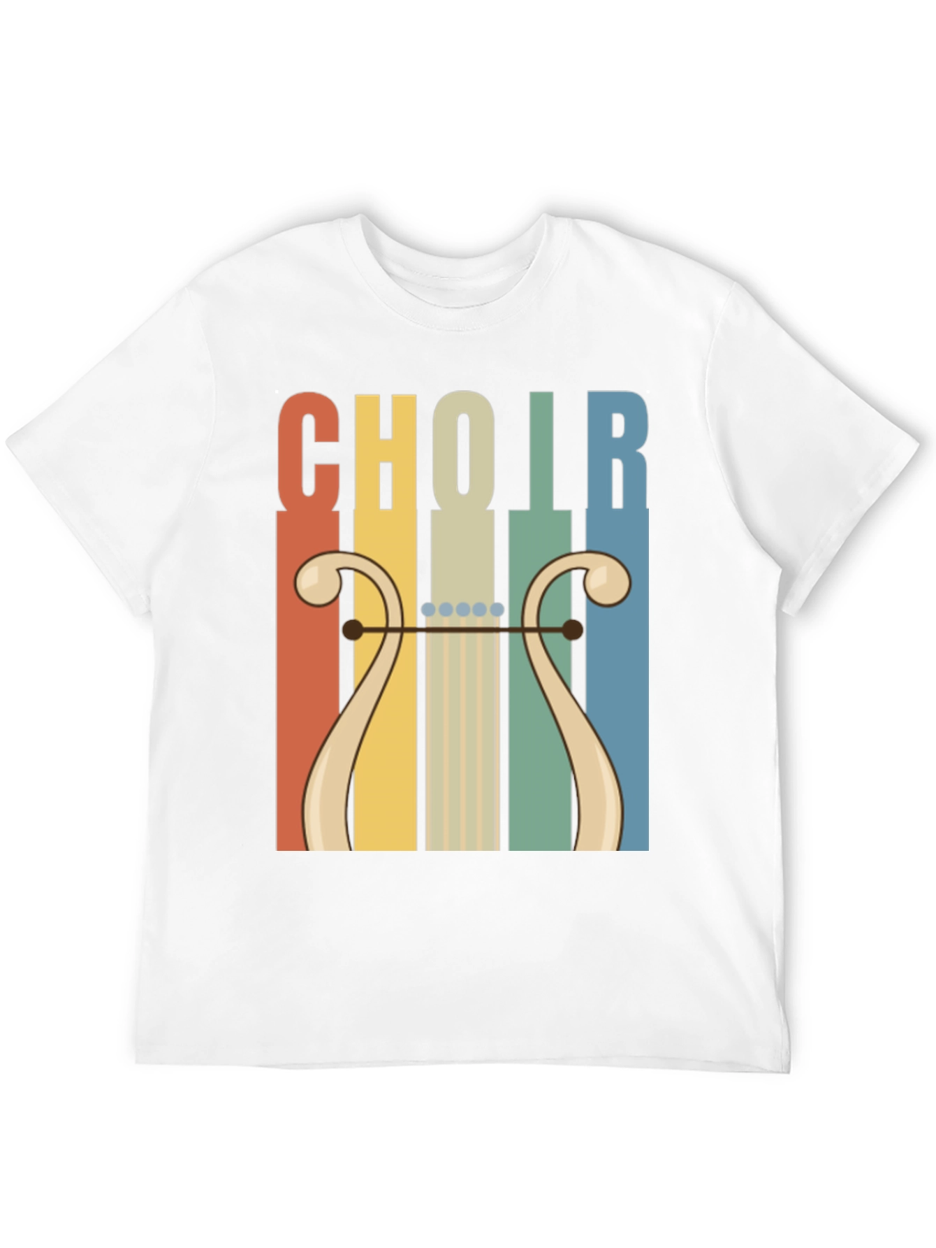 Retro Choir Lyre Graphic Tee - Music Lovers T-Shirt