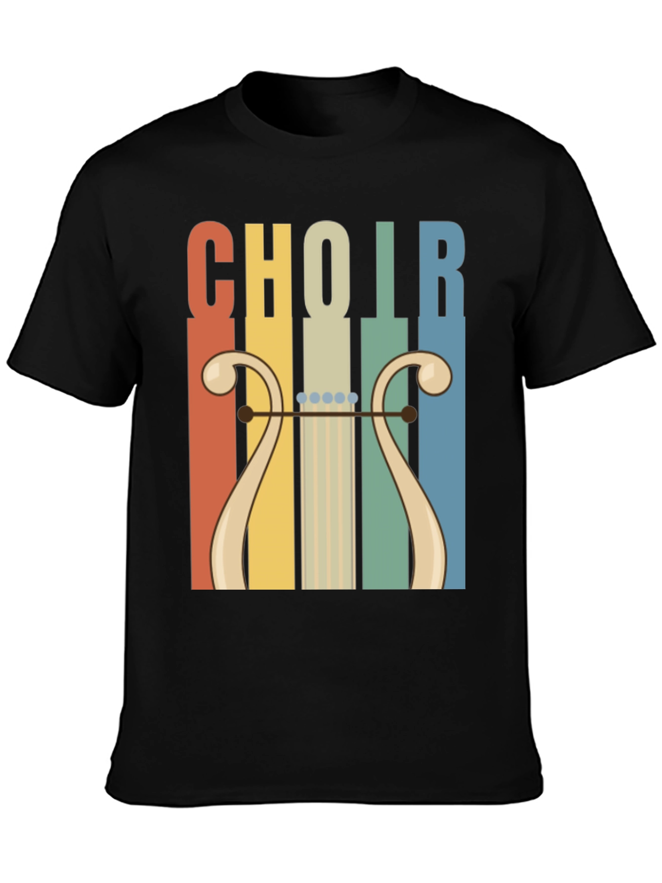 Retro Choir Lyre Graphic Tee - Music Lovers T-Shirt