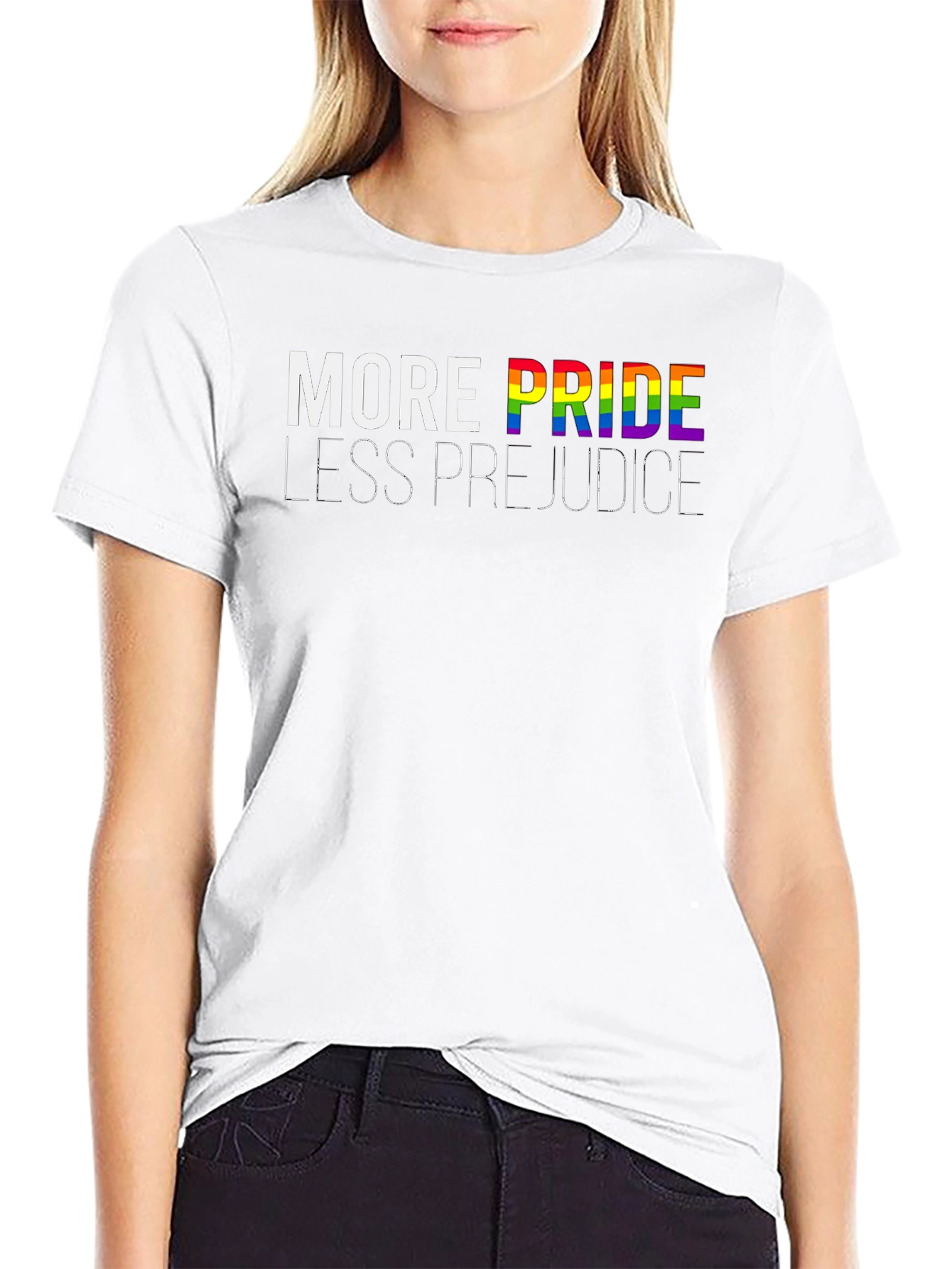 Pride T-Shirt: More Pride Less Prejudice LGBT Tee
