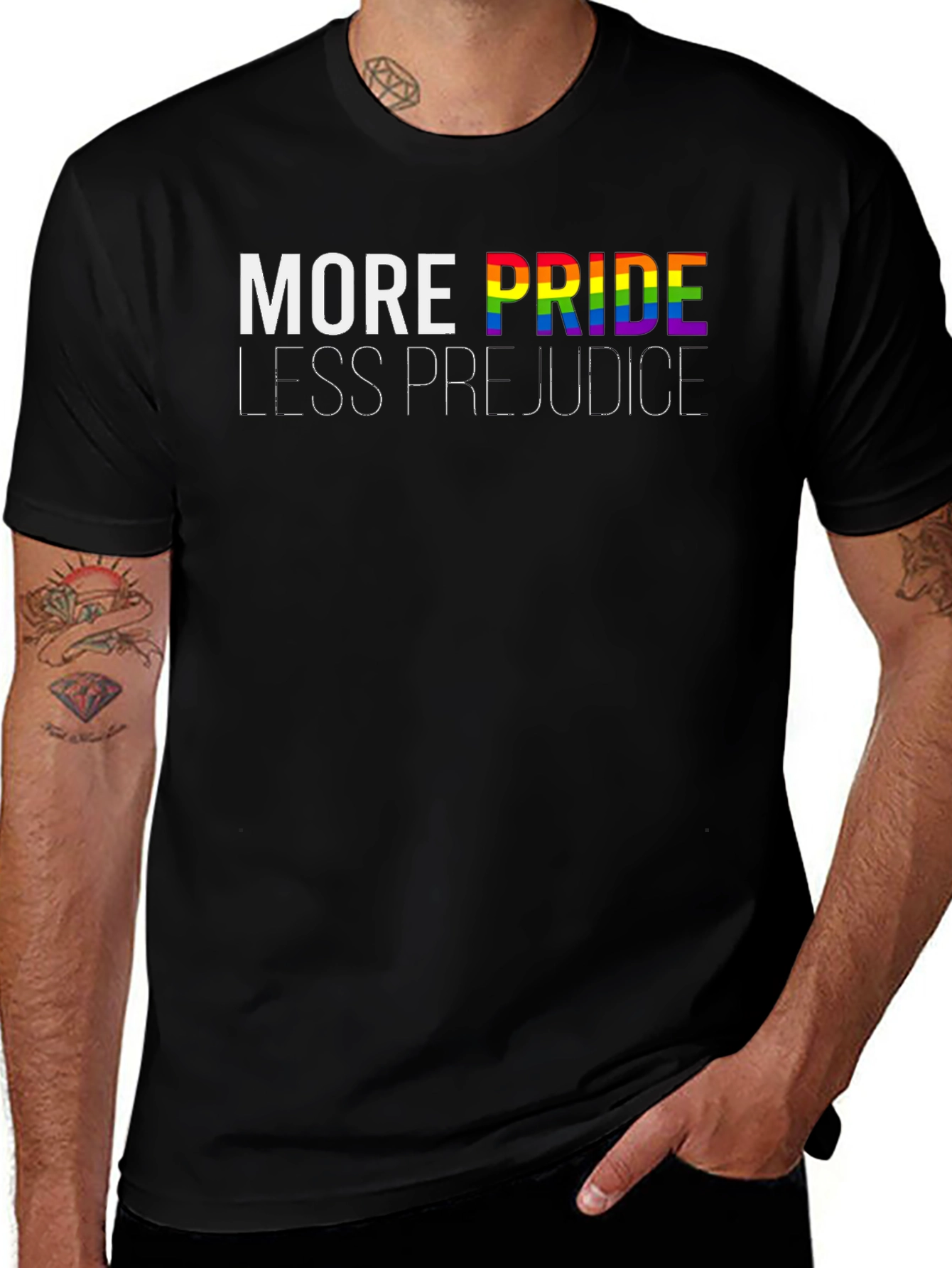 Pride T-Shirt: More Pride Less Prejudice LGBT Tee