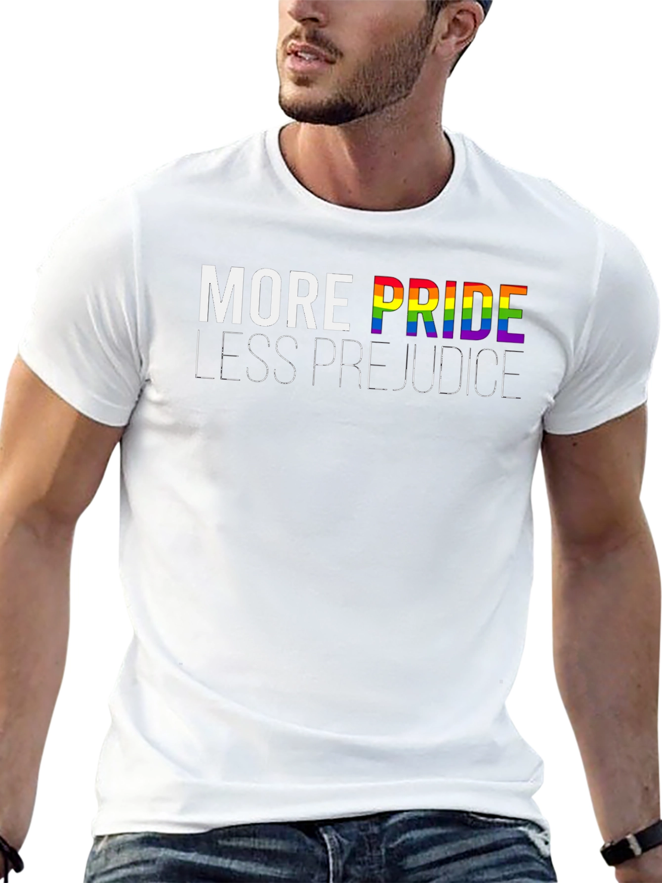 Pride T-Shirt: More Pride Less Prejudice LGBT Tee