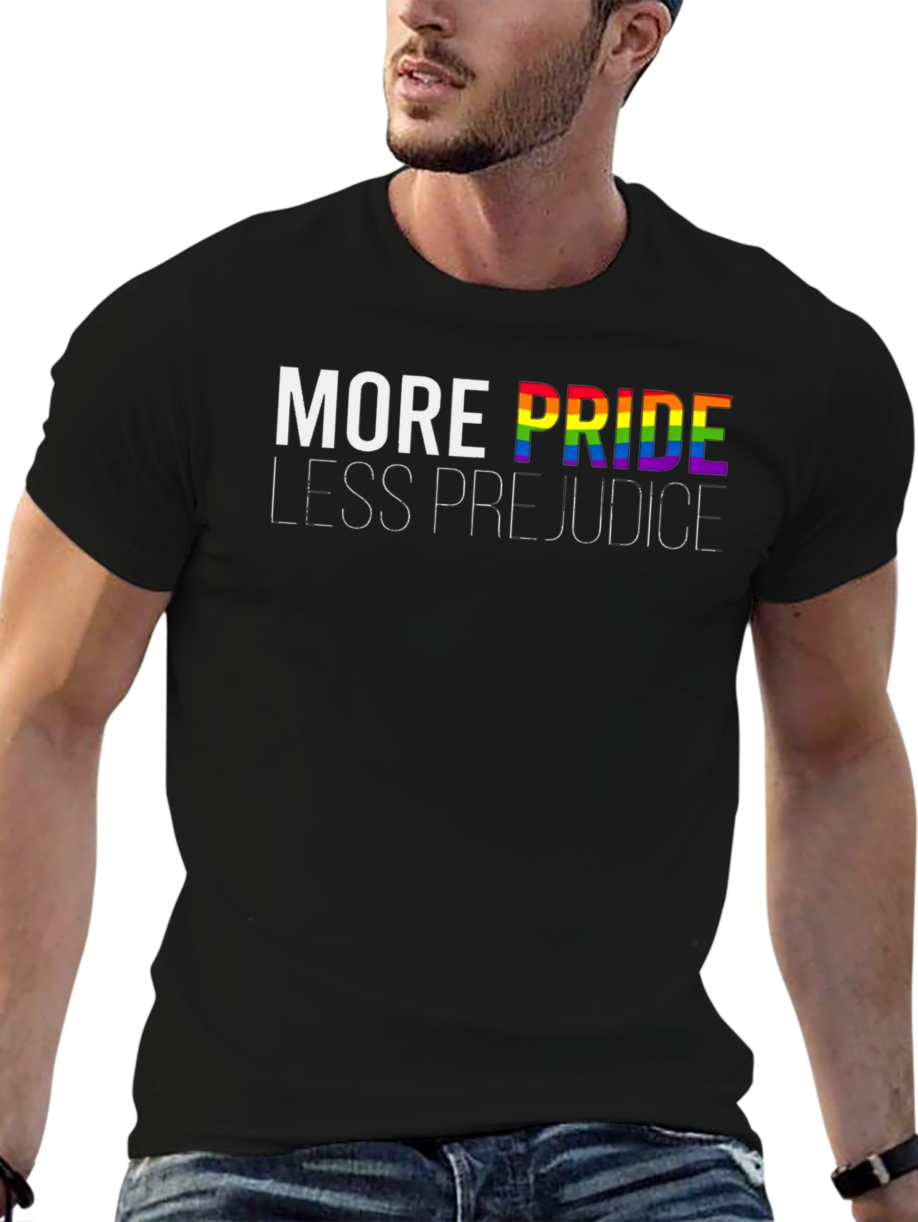 Pride T-Shirt: More Pride Less Prejudice LGBT Tee