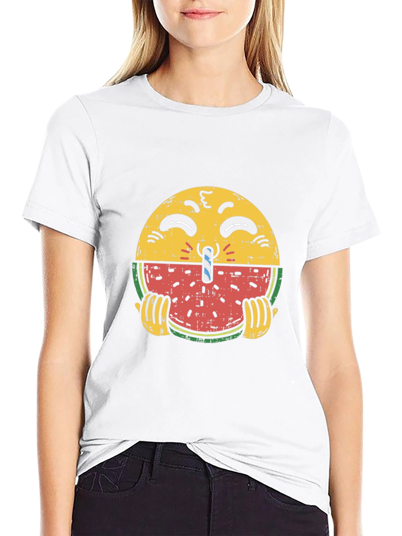 Emoji Watermelon T-Shirt - Quirky Summer Style