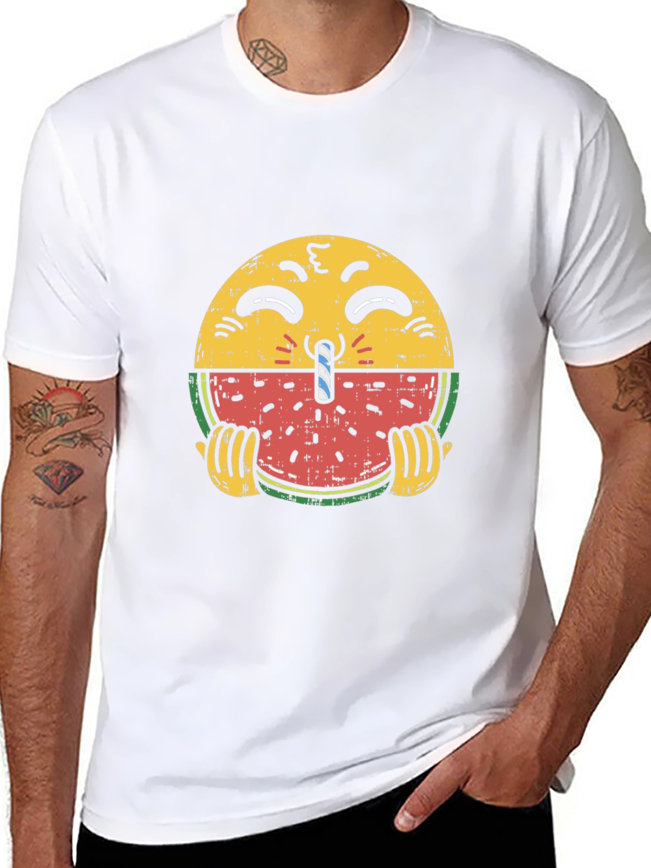Emoji Watermelon T-Shirt - Quirky Summer Style