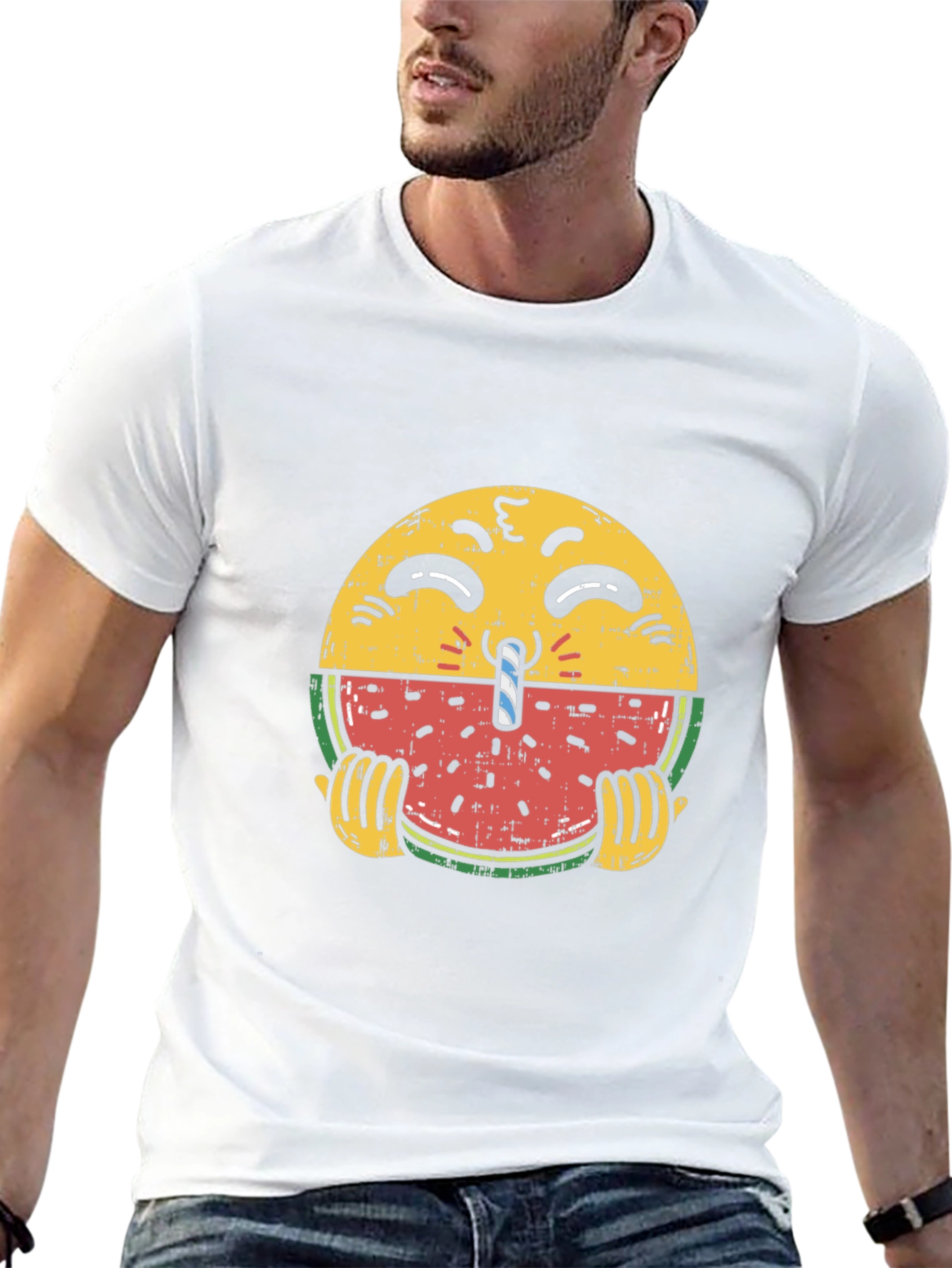 Emoji Watermelon T-Shirt - Quirky Summer Style