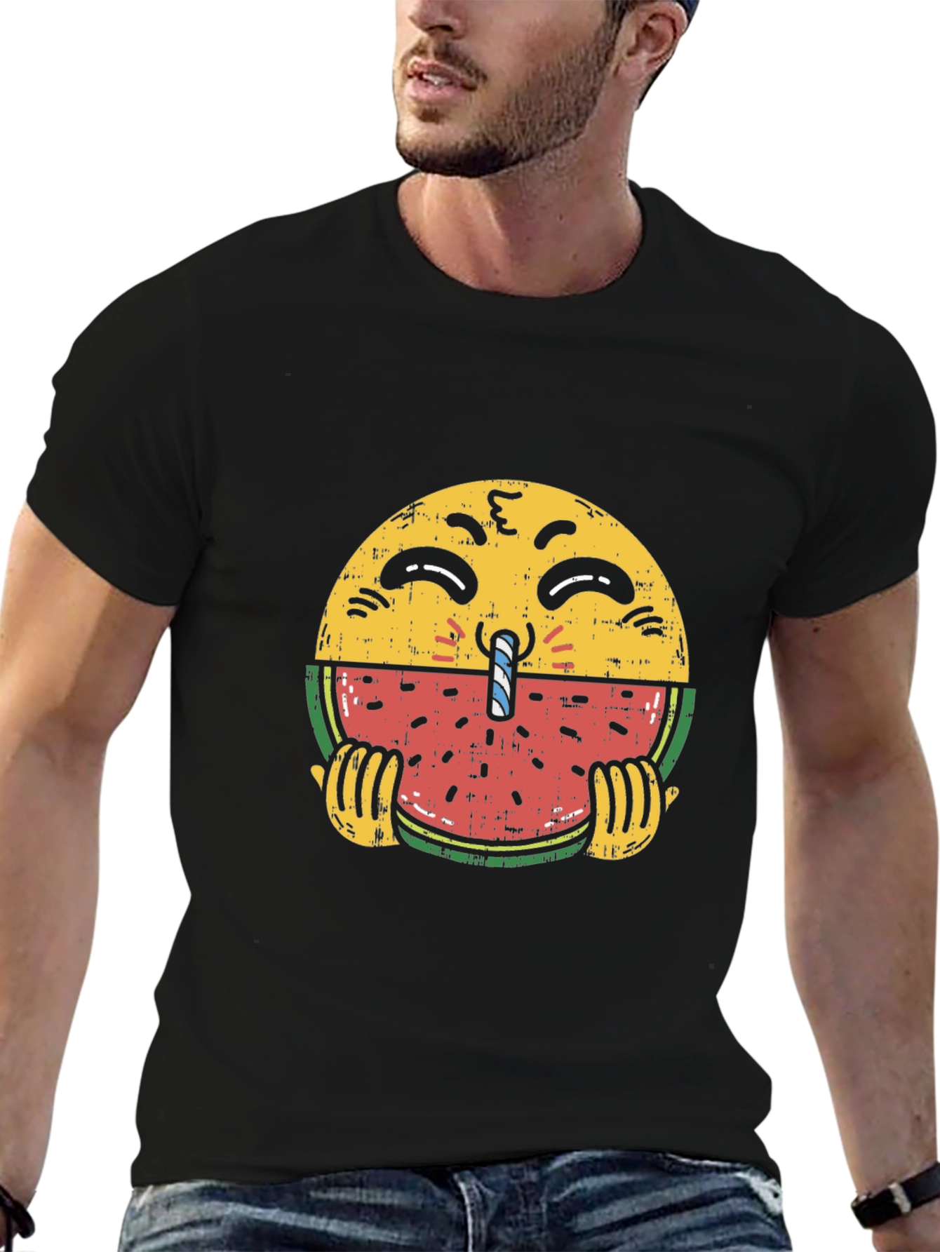 Emoji Watermelon T-Shirt - Quirky Summer Style