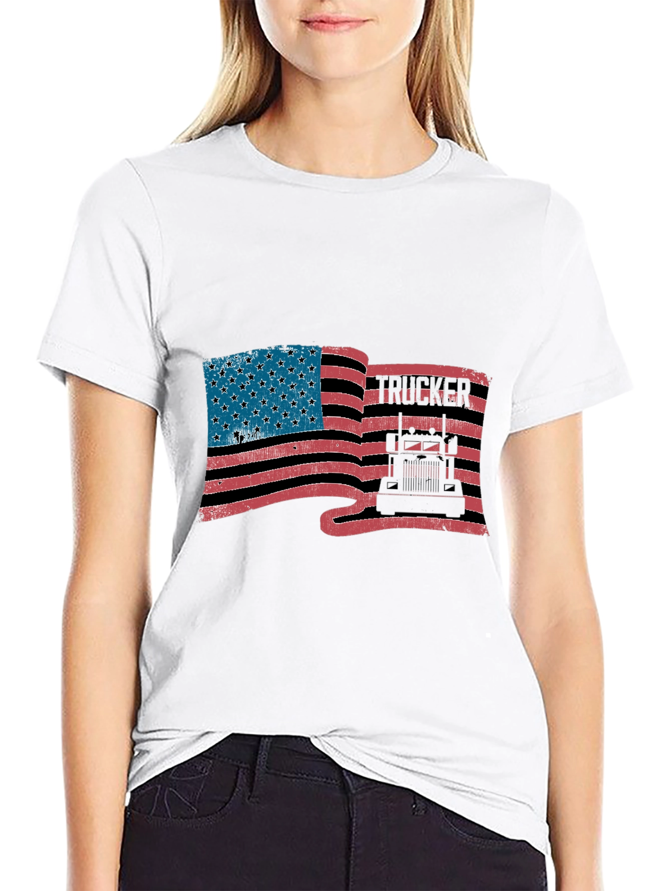 Trucker American Flag T-Shirt