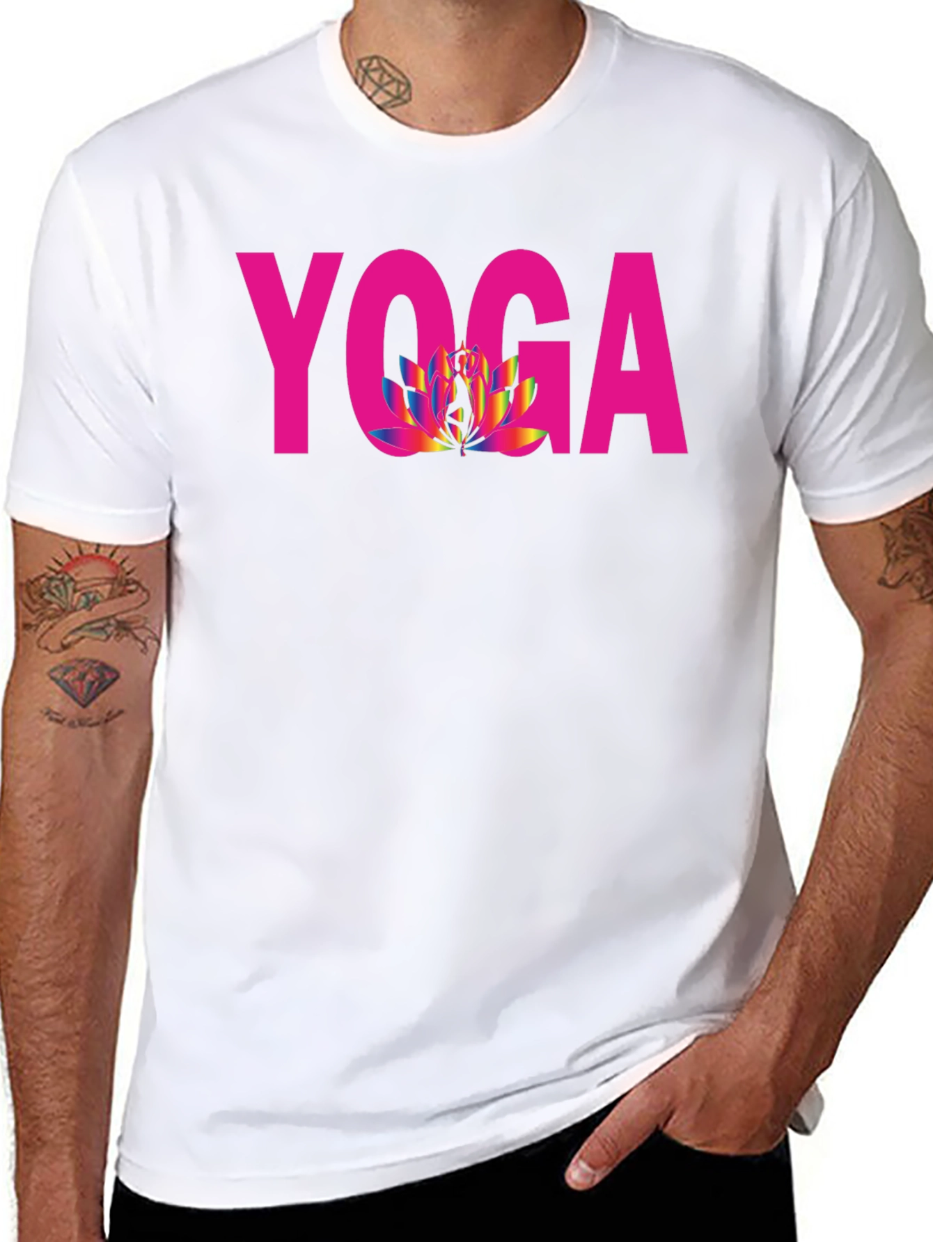 Yoga Lotus Blossom Black T-Shirt