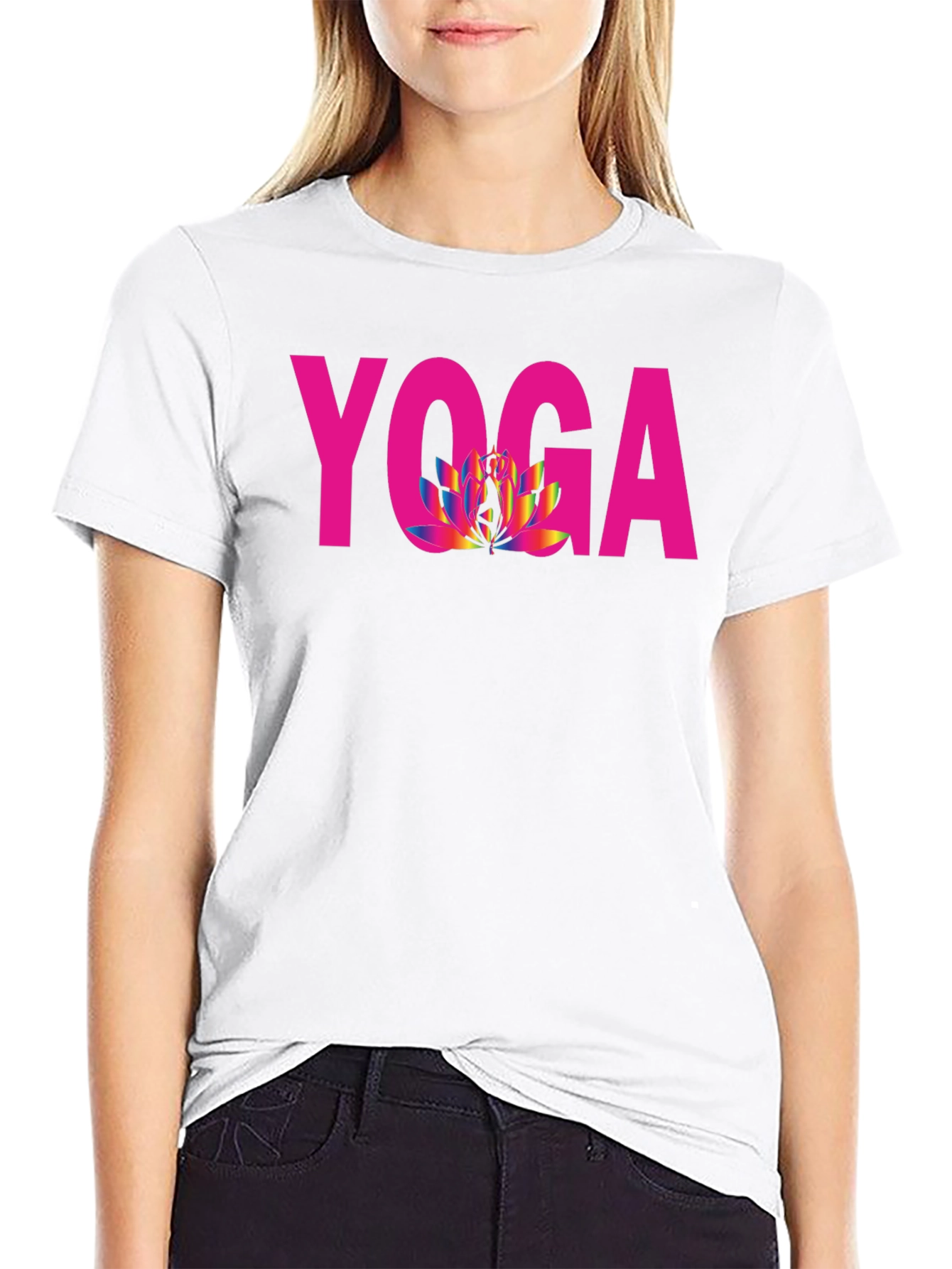 Yoga Lotus Blossom Black T-Shirt
