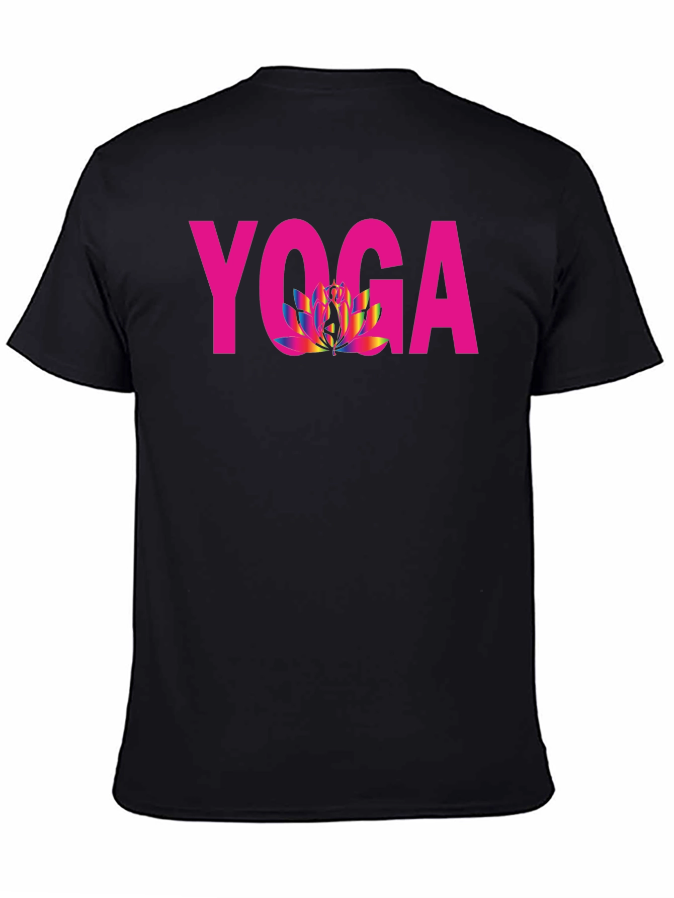 Yoga Lotus Blossom Black T-Shirt