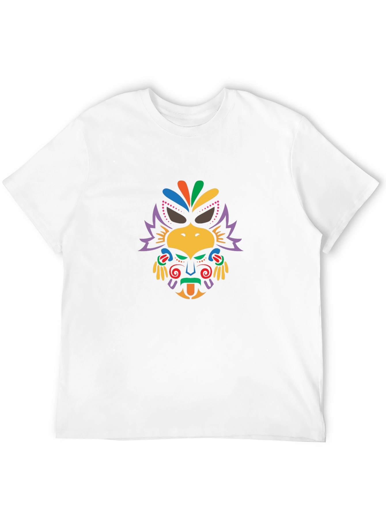 Tribal Mask Graphic Tee - Mens Black T-Shirt