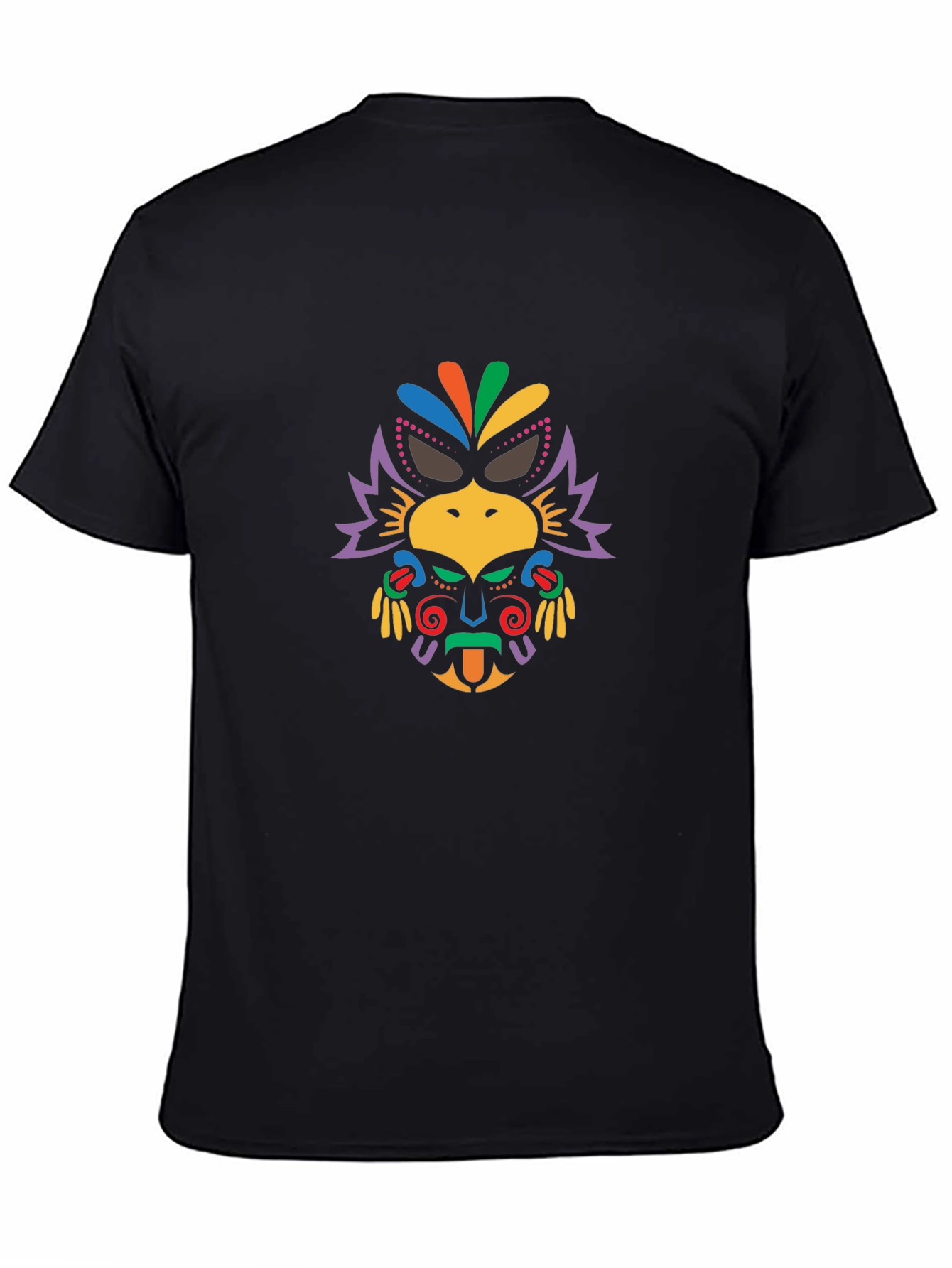 Tribal Mask Graphic Tee - Mens Black T-Shirt