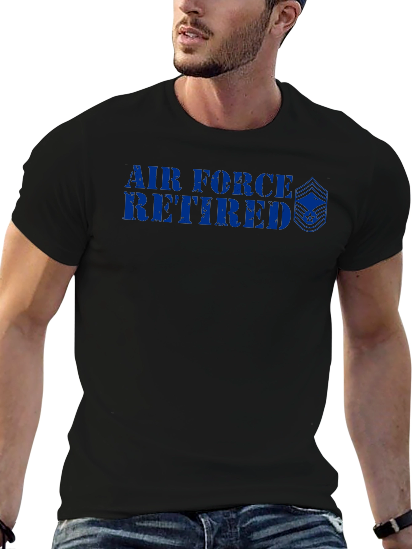 Air Force Retired Graphic T-Shirt - Black