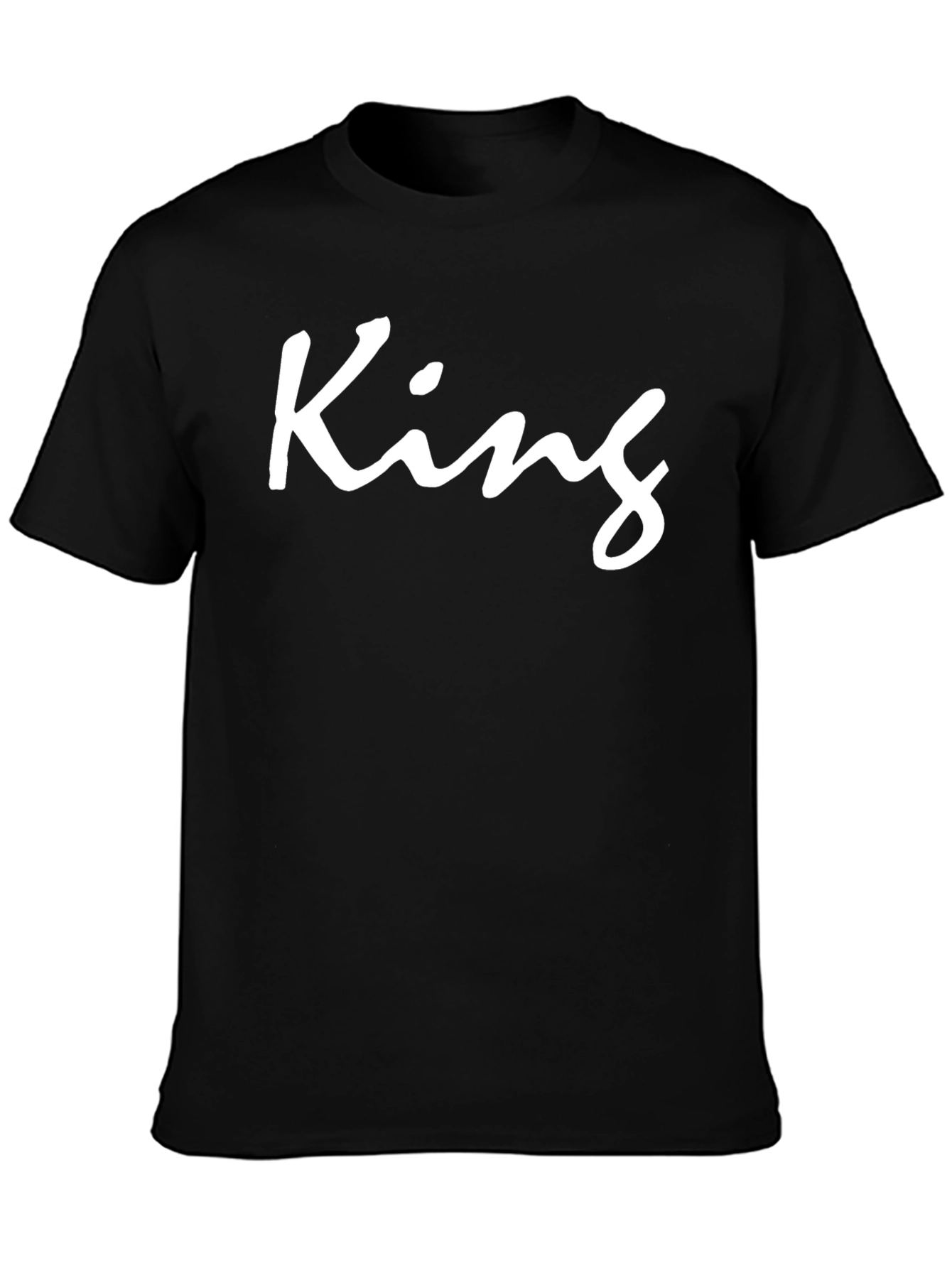 King T-Shirt - Black Crew Neck Graphic Tee