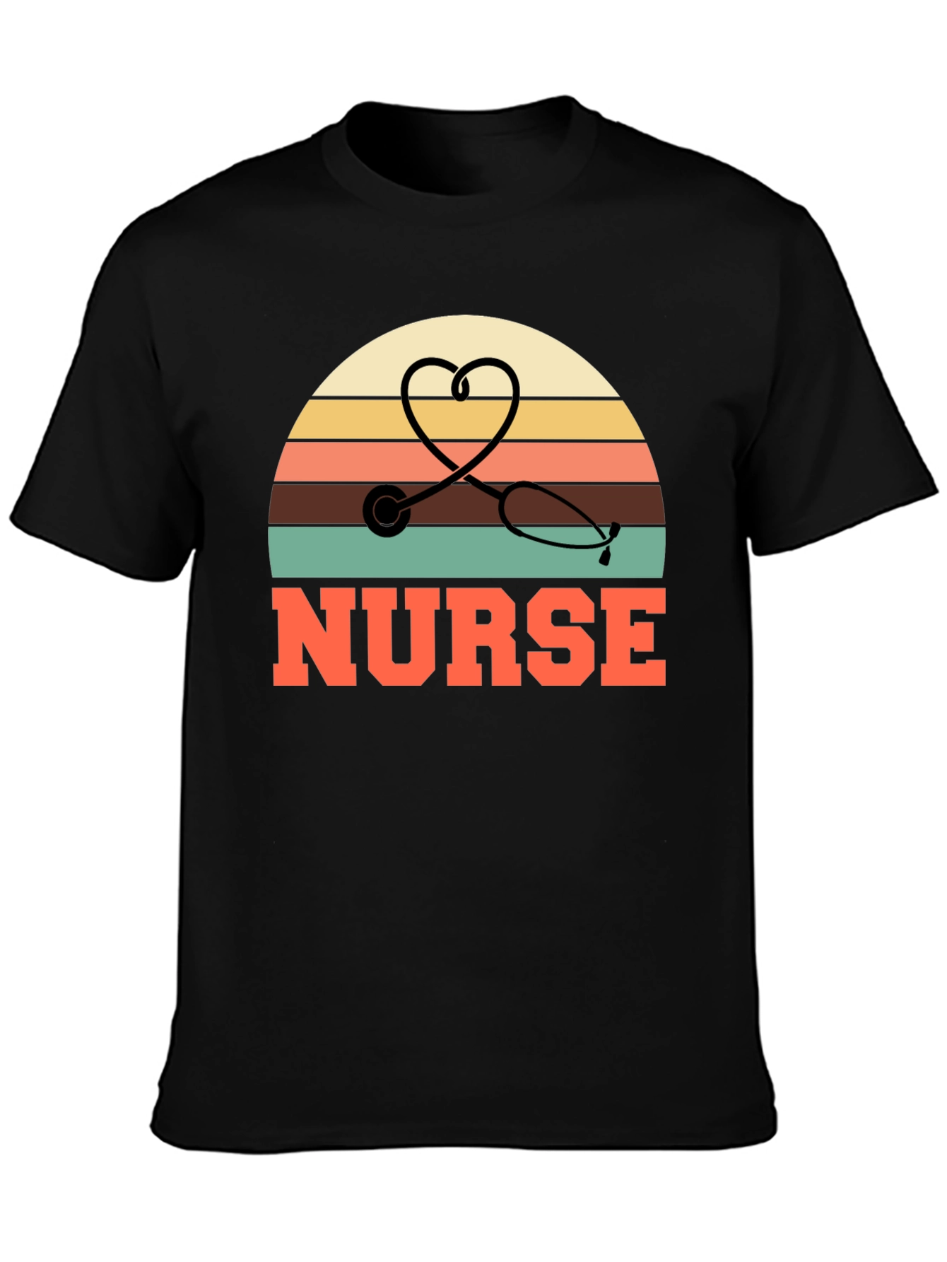 Nurse Retro Stethoscope Heart T-Shirt