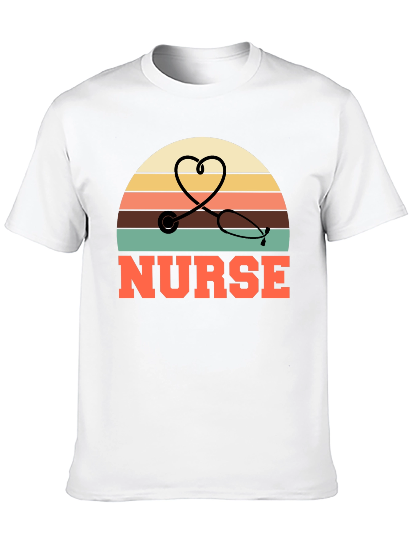 Nurse Retro Stethoscope Heart T-Shirt