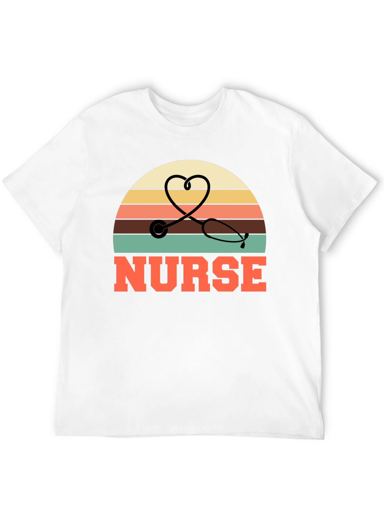 Nurse Retro Stethoscope Heart T-Shirt