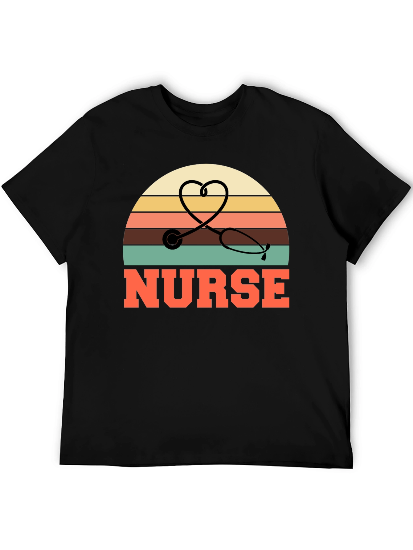 Nurse Retro Stethoscope Heart T-Shirt