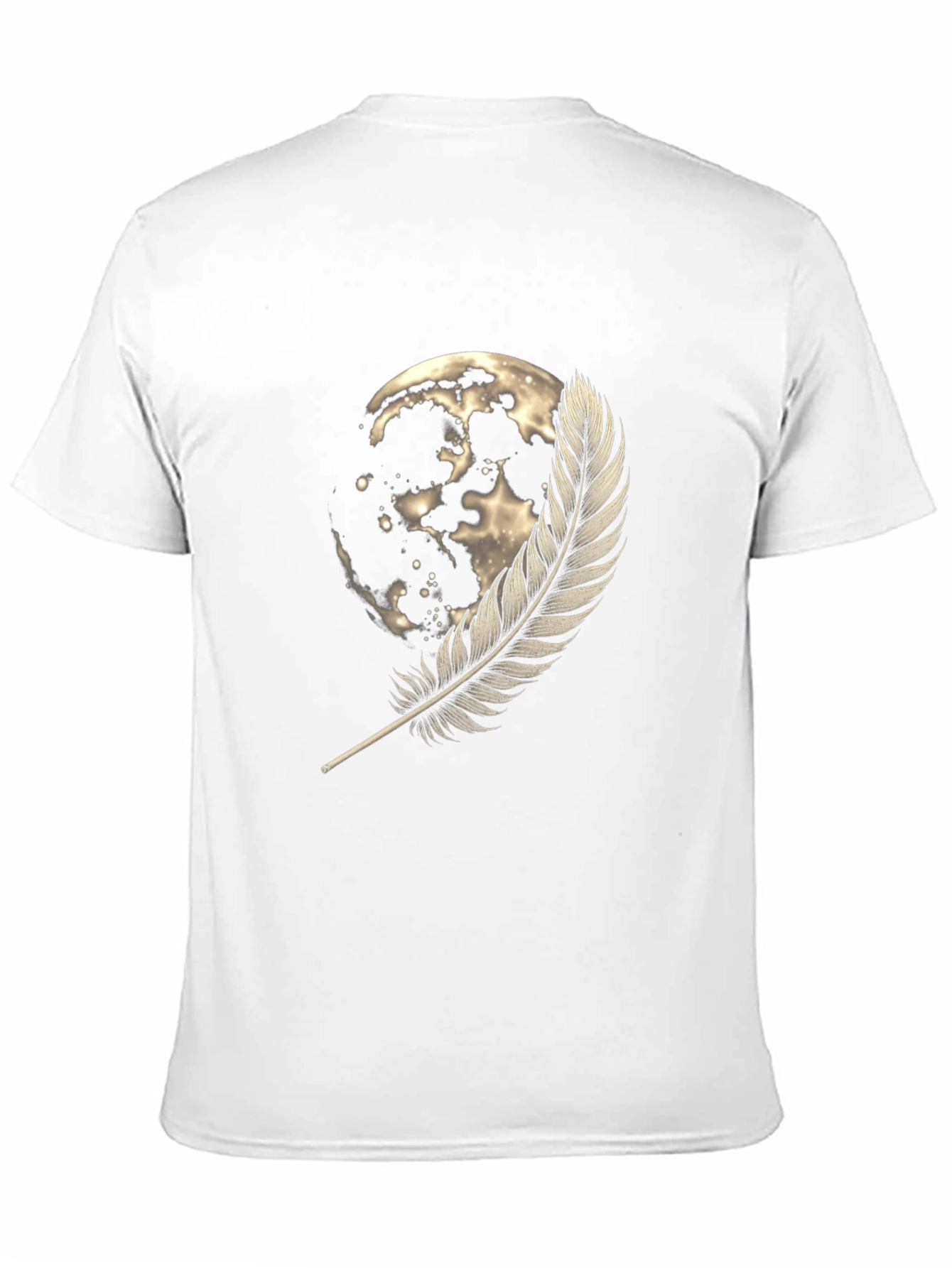 Moon & Feather Graphic Tee - Soft Cotton Blend