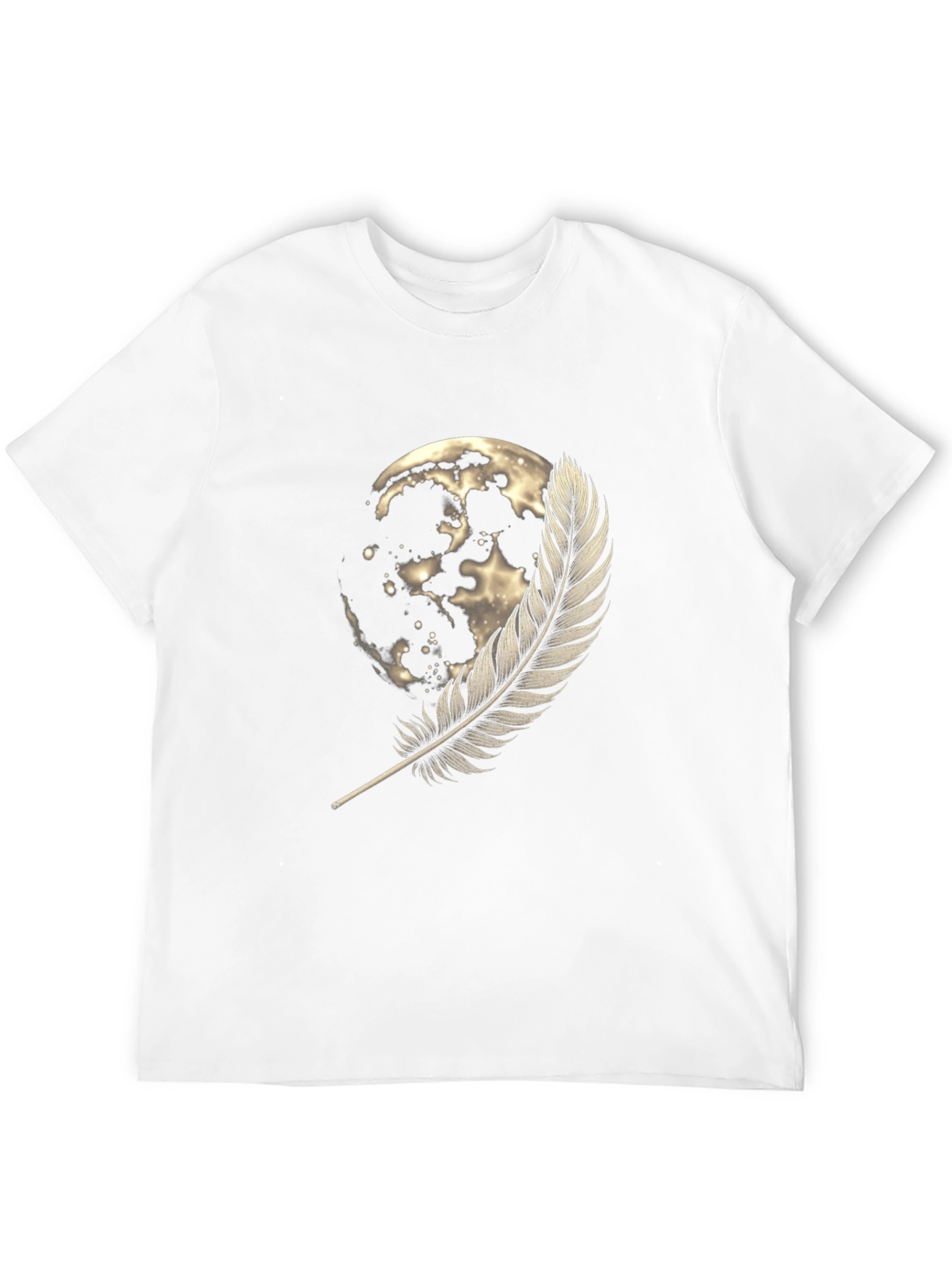 Moon & Feather Graphic Tee - Soft Cotton Blend
