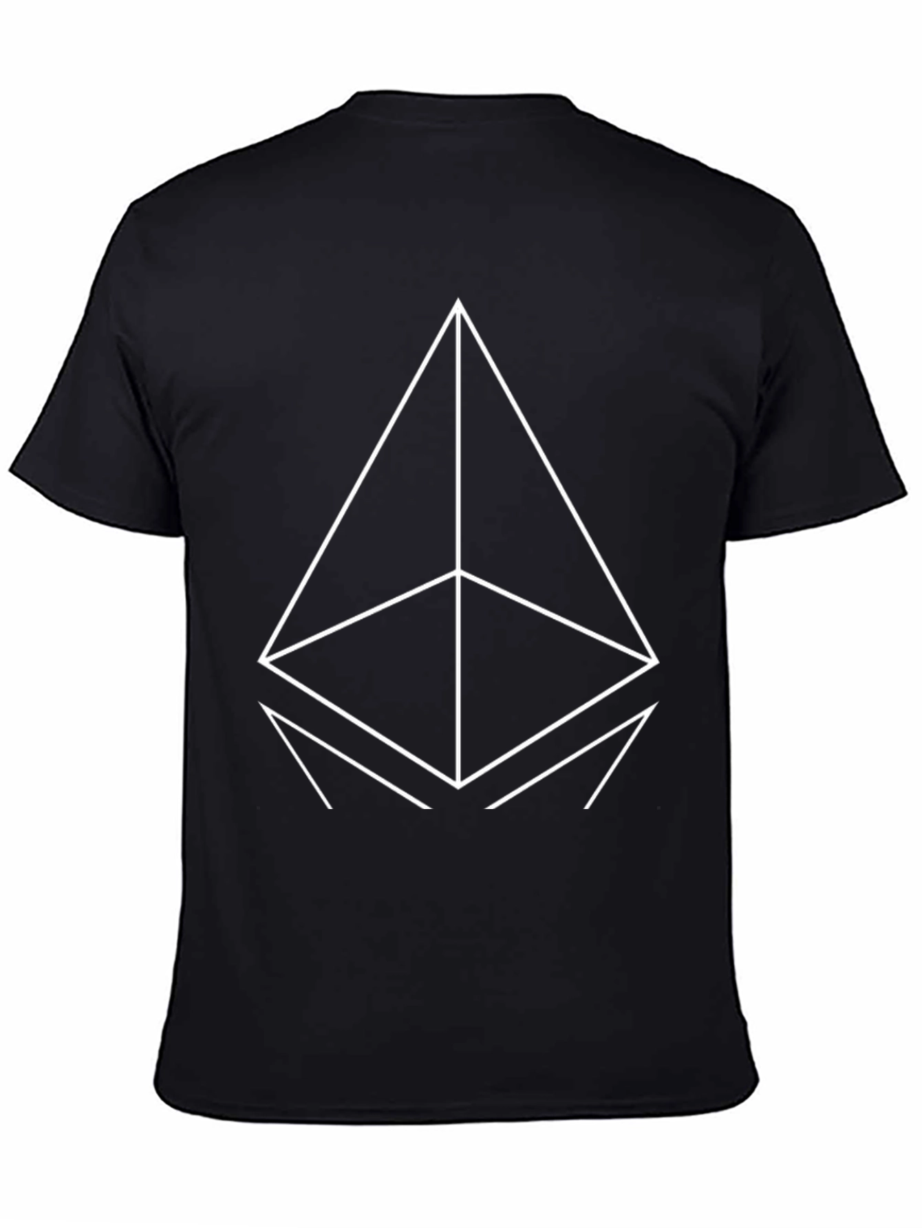 Geometric Print Black T-Shirt - Modern Casual Wear