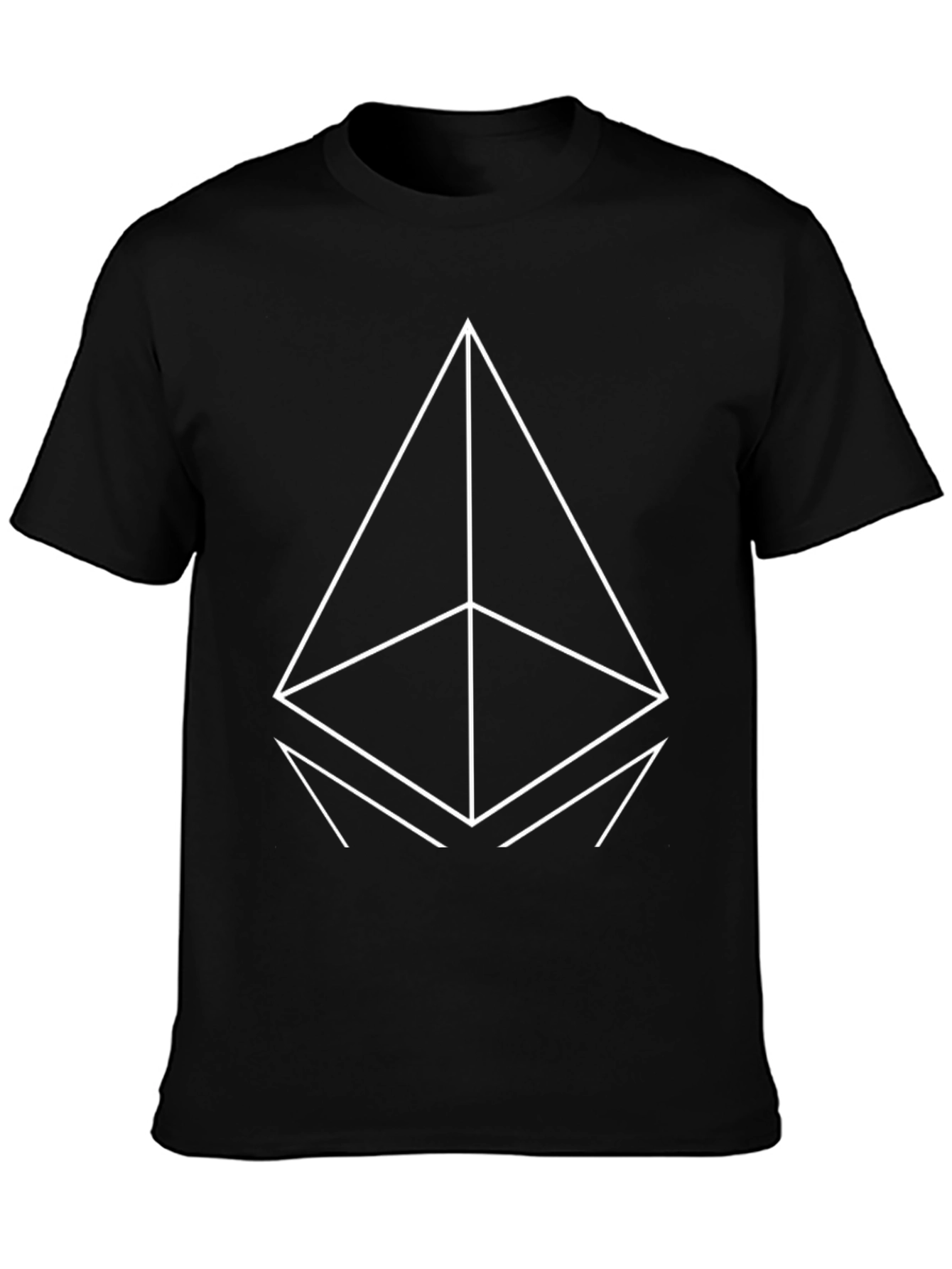 Geometric Print Black T-Shirt - Modern Casual Wear