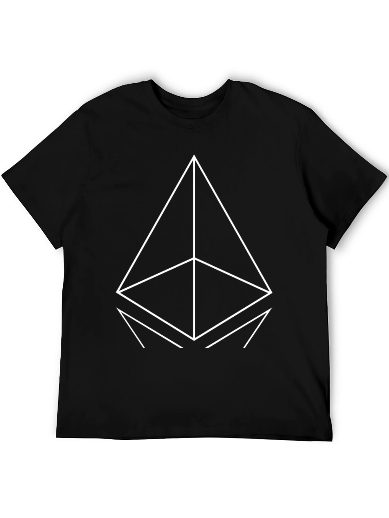 Geometric Print Black T-Shirt - Modern Casual Wear