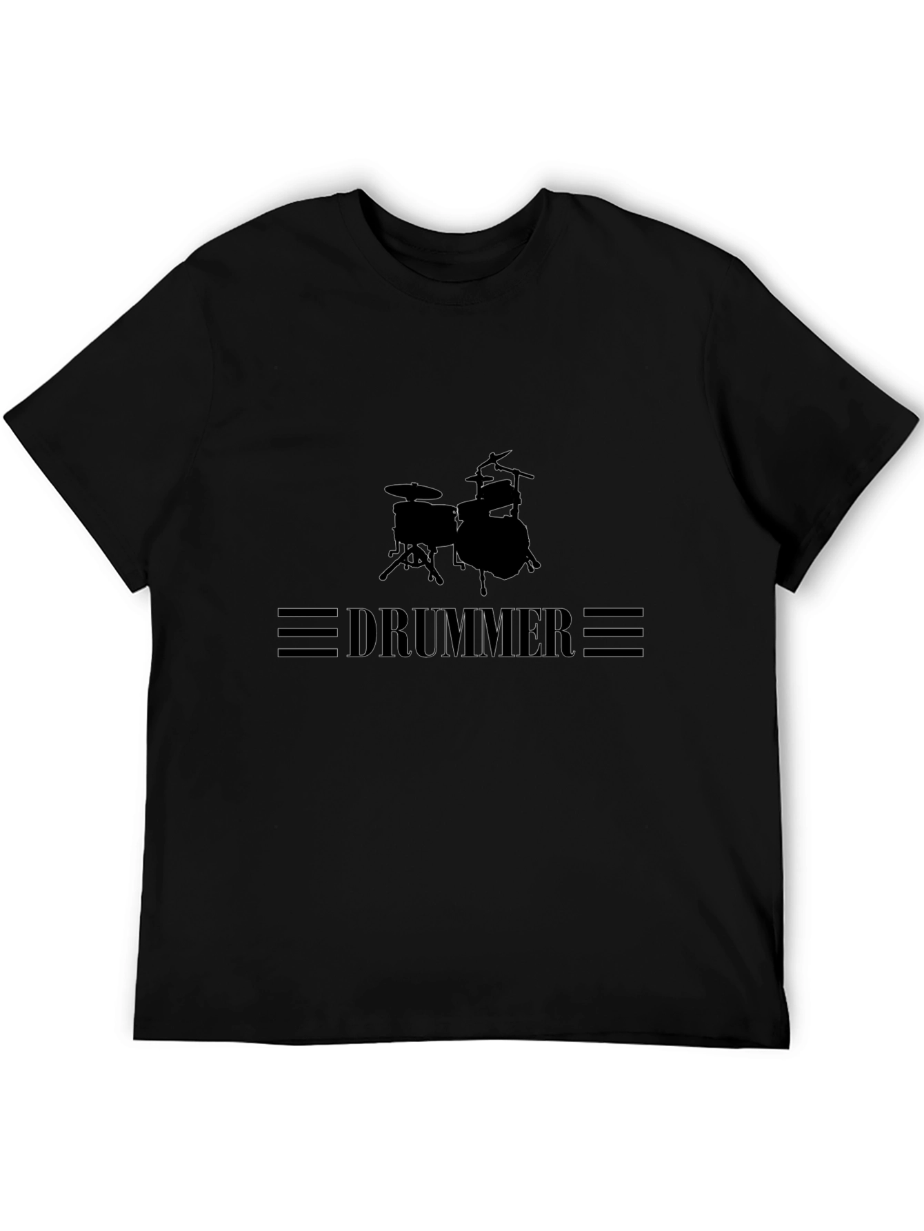 Drummer Graphic Tee - Black Cotton T-Shirt