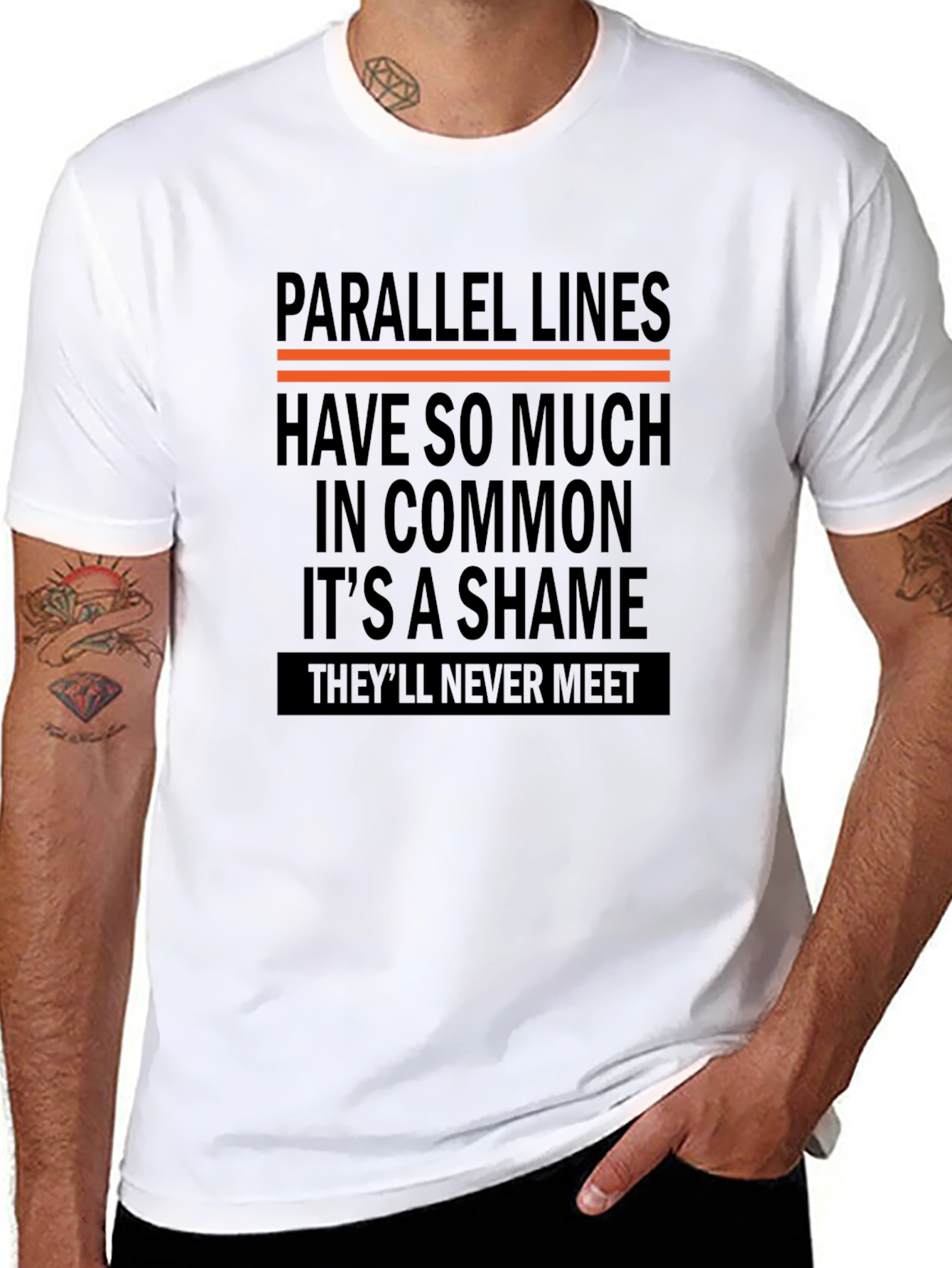 Parallel Lines Graphic Tee - Never Meet Humor