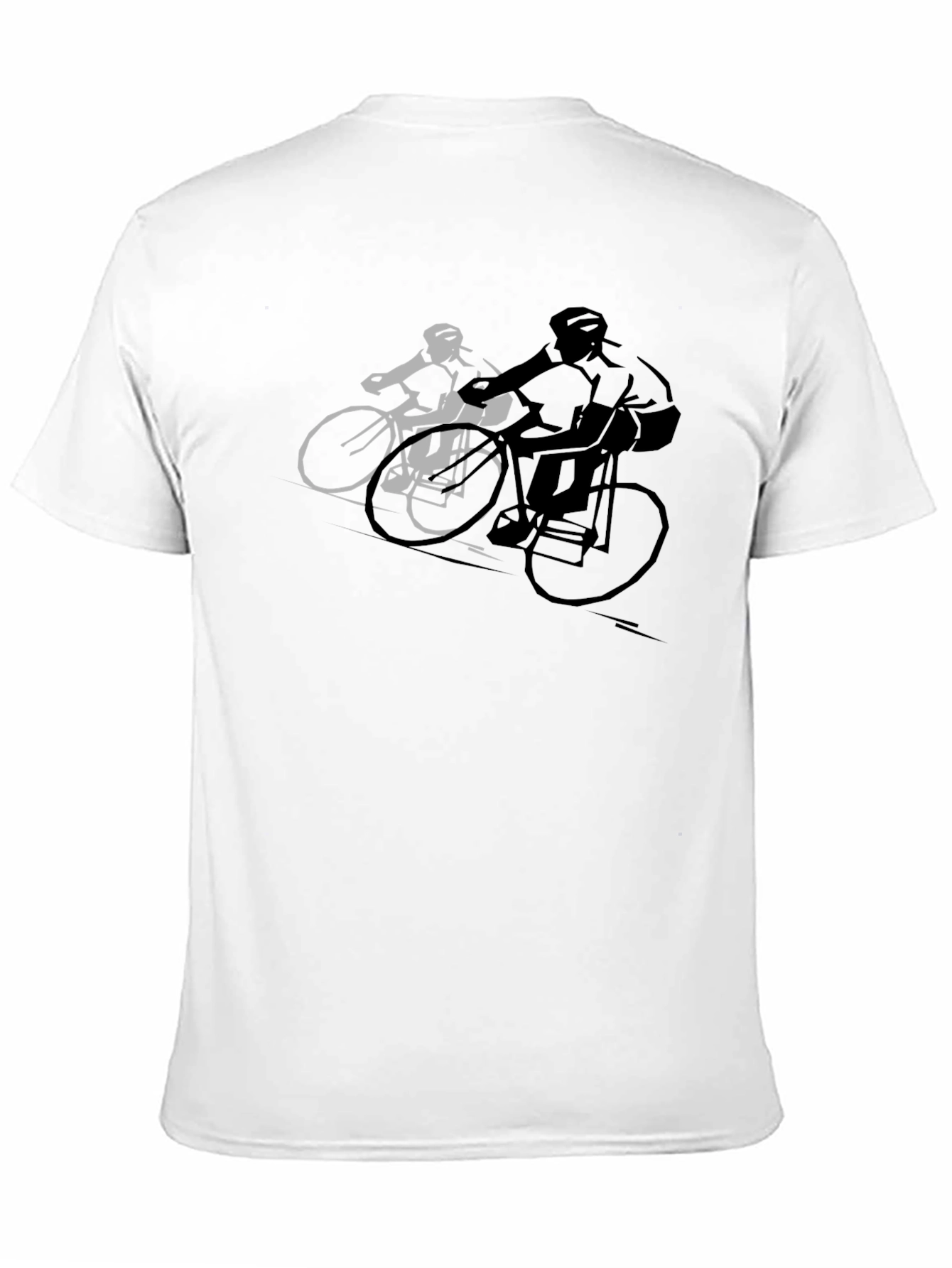 Cycling Duo Graphic Tee - Black Cotton Blend Shirt