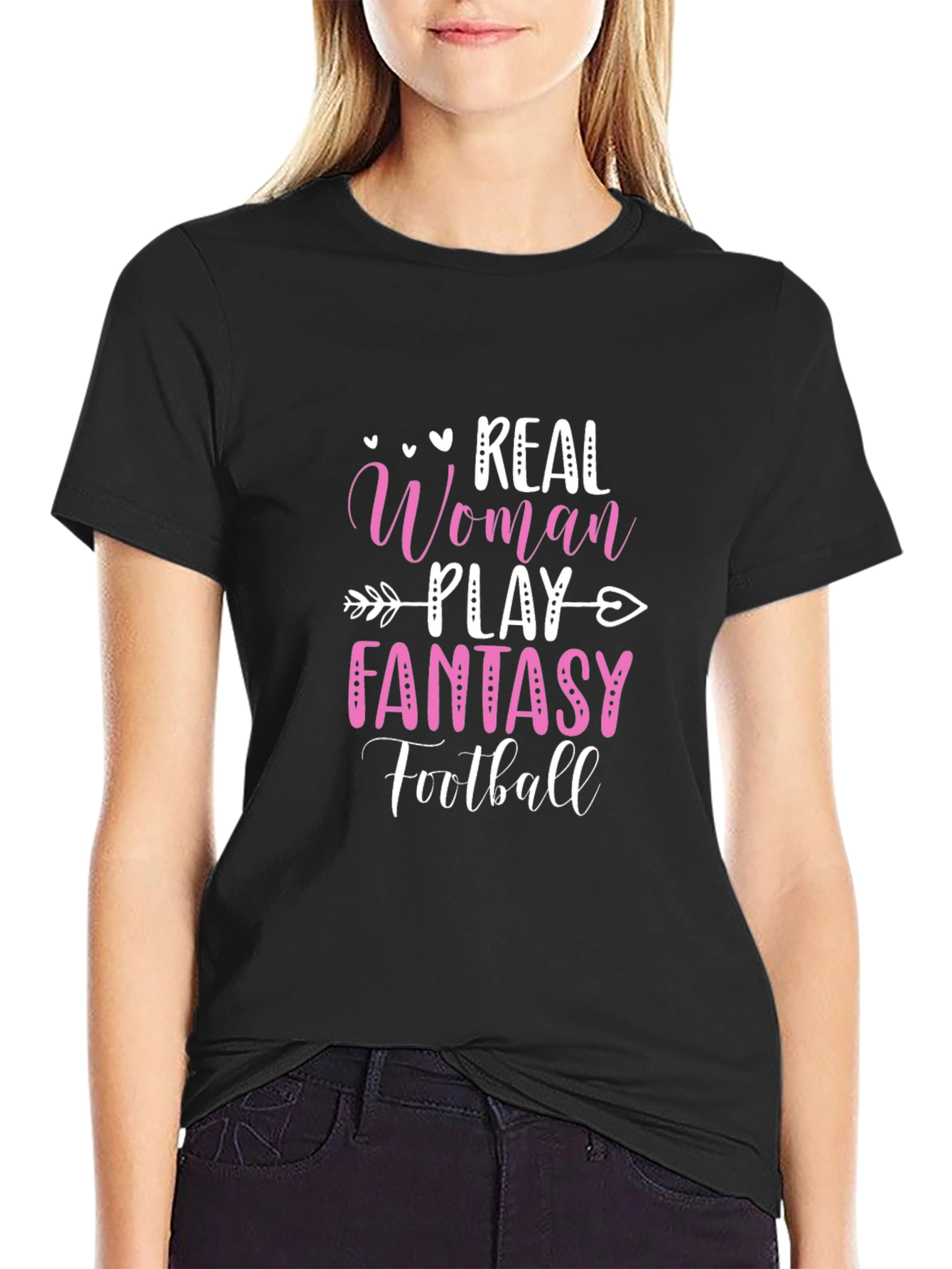Real Woman Play Fantasy Football Graphic Tee