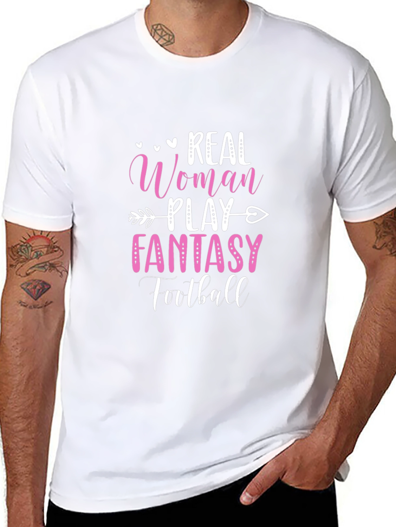 Real Woman Play Fantasy Football Graphic Tee