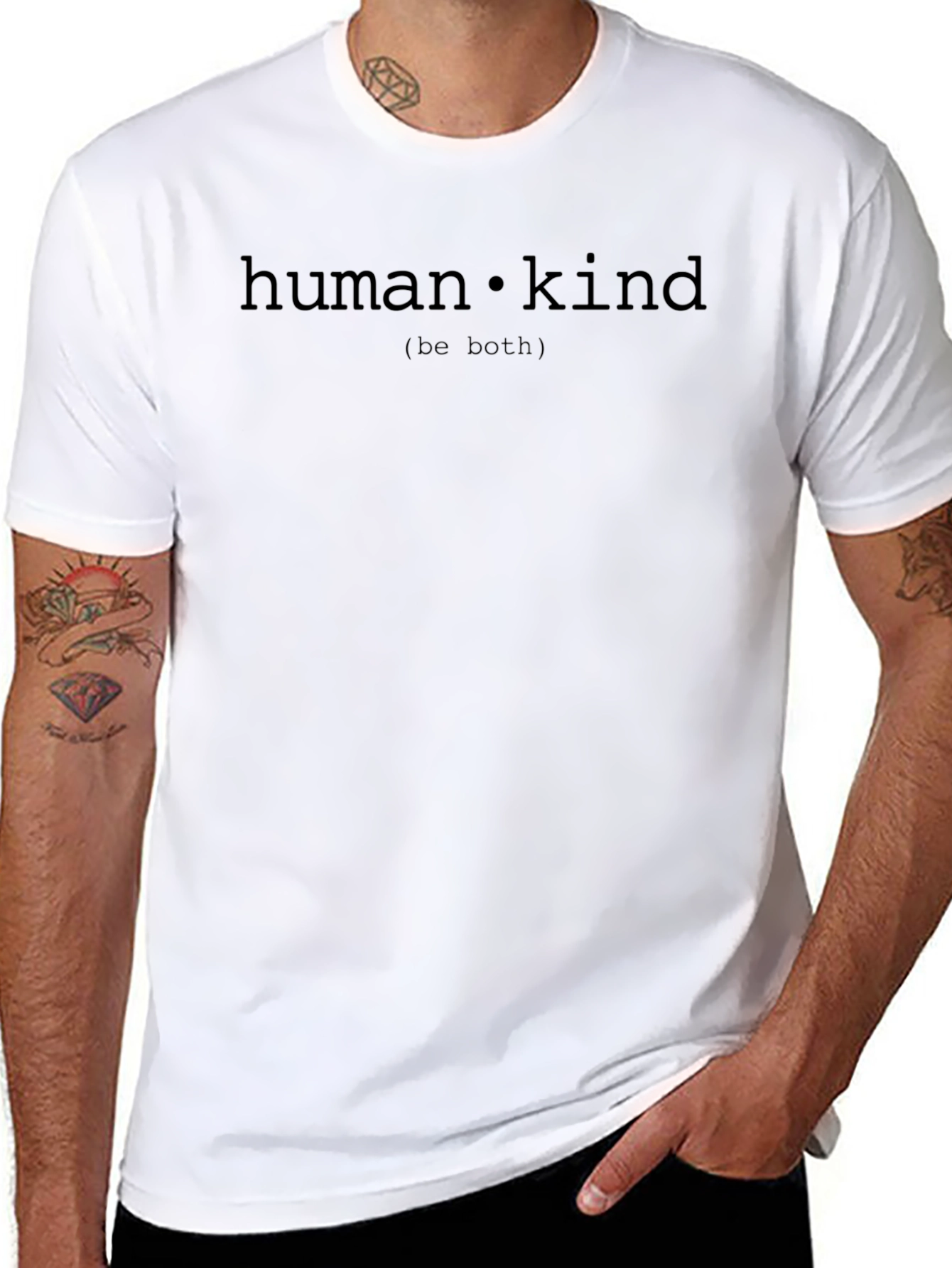 Human Kind Be Both Black Graphic Tee