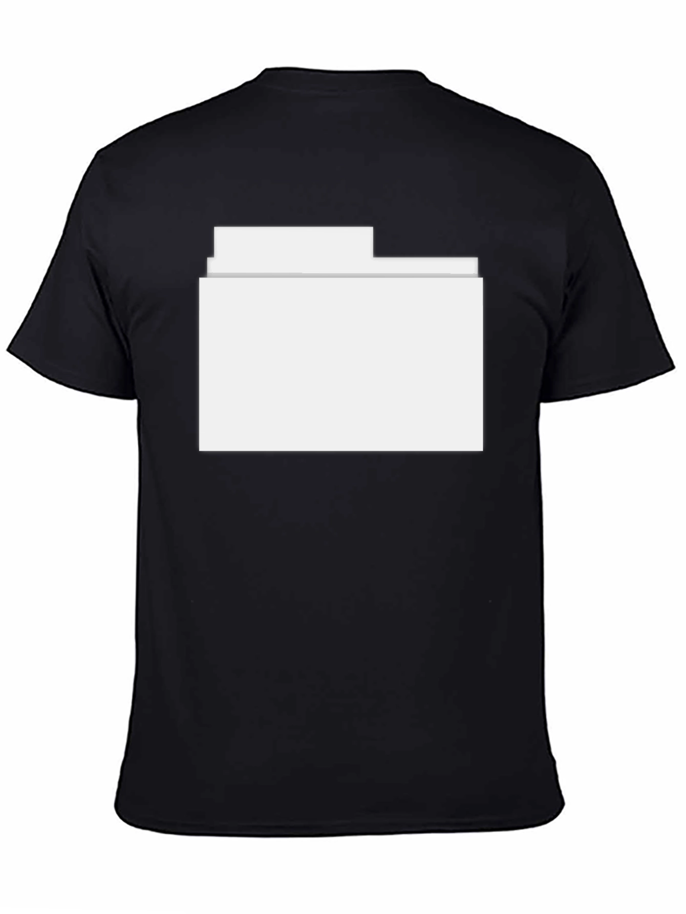 Black T-Shirt with White Folder Design
