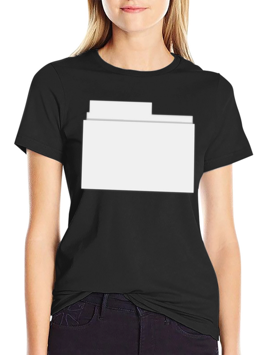 Black T-Shirt with White Folder Design