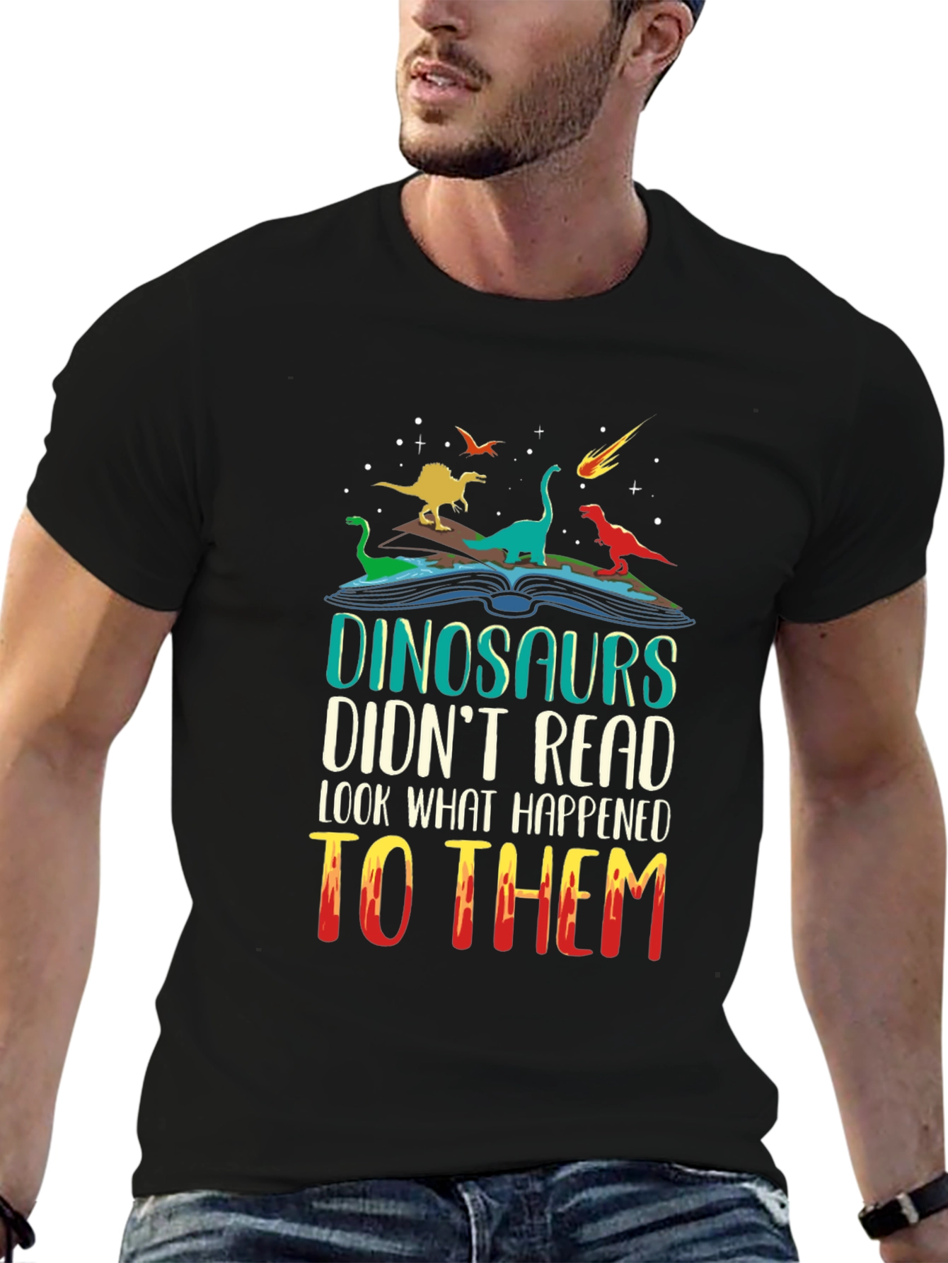 Dinosaurs Reading T-Shirt - Funny Dino Lover Tee