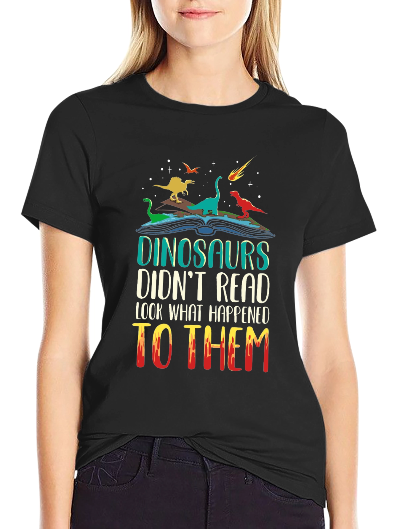 Dinosaurs Reading T-Shirt - Funny Dino Lover Tee