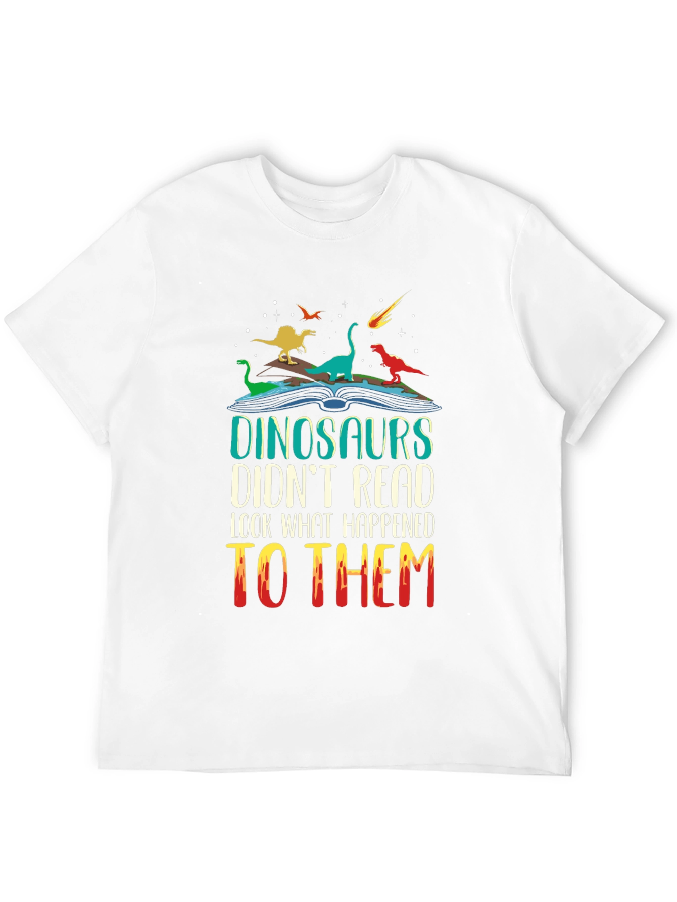 Dinosaurs Reading T-Shirt - Funny Dino Lover Tee
