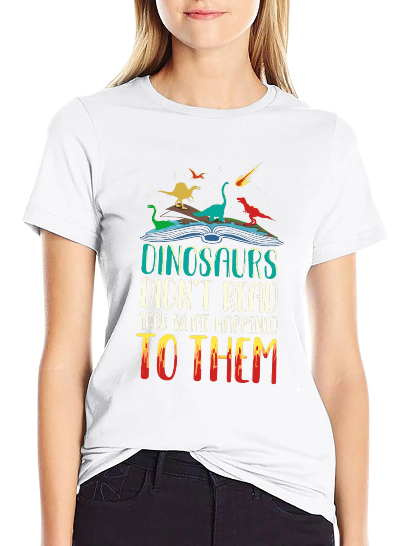 Dinosaurs Reading T-Shirt - Funny Dino Lover Tee