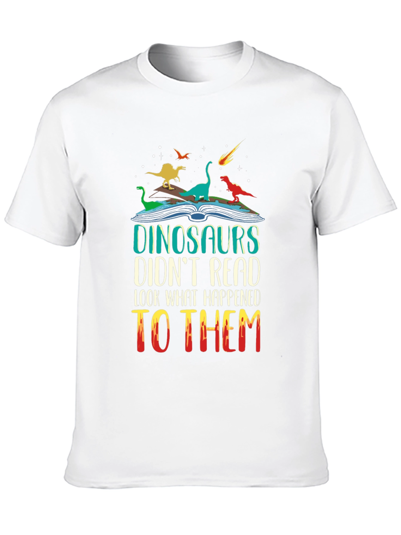 Dinosaurs Reading T-Shirt - Funny Dino Lover Tee